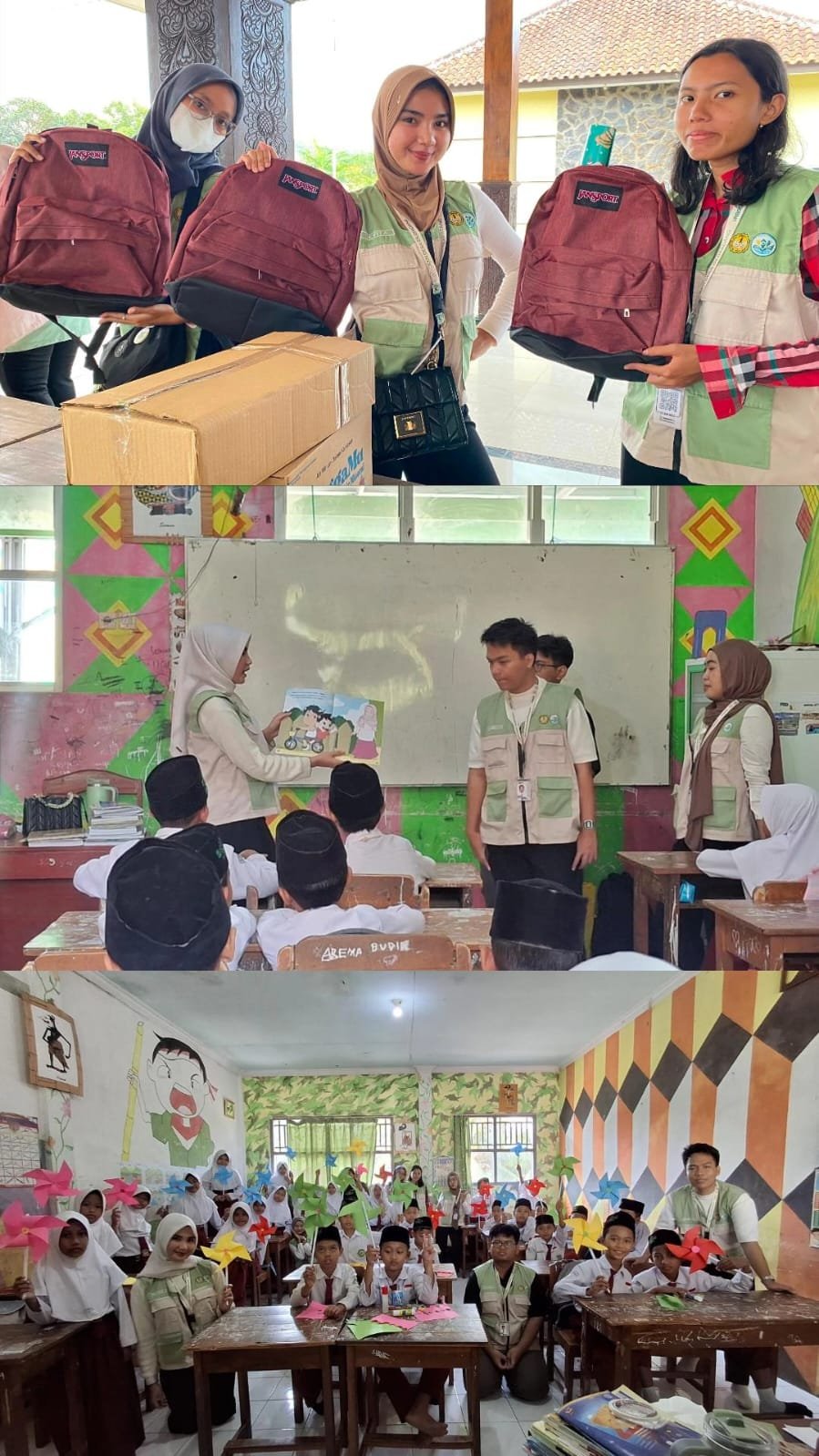 Membuat Kitiran Bersama MI Ma'arif 01 Cilopadang dan Serah Terima Barang KKN Termin Ke-2