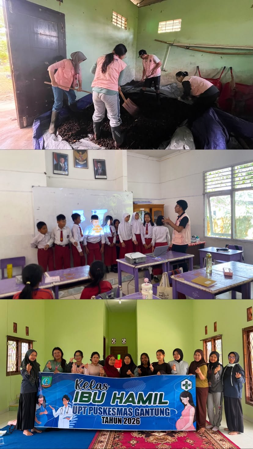 Day 17 Pengadukan Ke-3 (Proses Fermentasi Pupuk Eceng Gondok) di Demplot DLH Desa Lenggang, lalu Kelas Lentera di SDN 1 Gantung dan SDN 2 Gantung dengan materi Past Tense, My Favorite Things, My Hobby, dan Buying Some Mangoes and Spinach, dan Kelas ibu ha