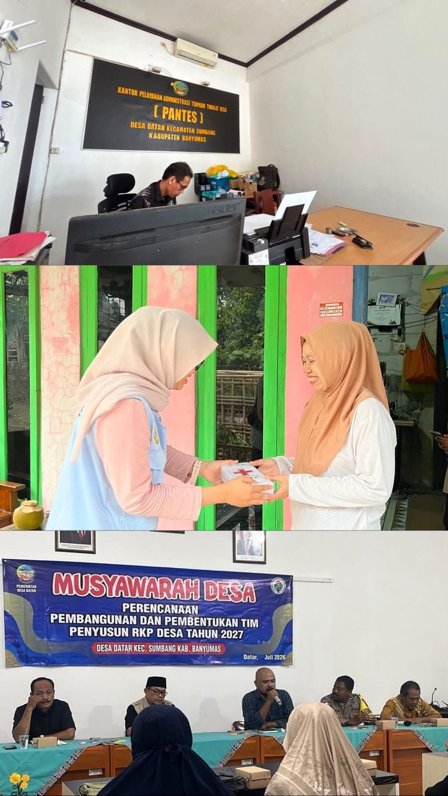 Pelaksanaan piket desa, pelaksaan program kerja penyediaan kotak P3K di Poskamling, dan Kegiatan Musyawarah Desa