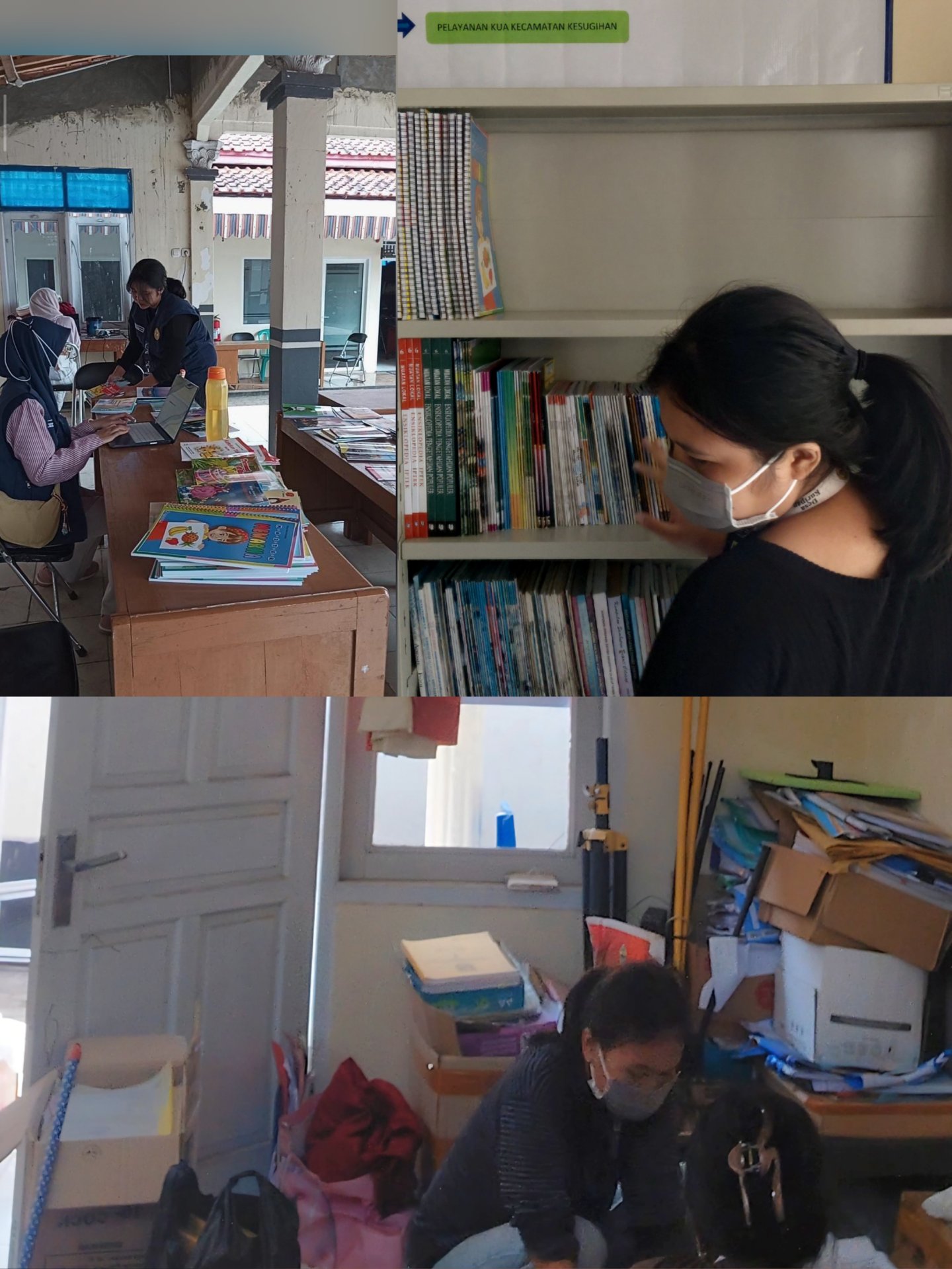 Pembersihan, Pengelolaan, dan Penataan Buku di Pojok Baca Balai Desa Kuripan