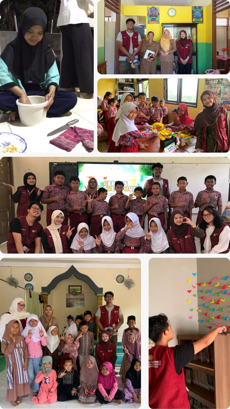 CERDAS MENGULAS BUKU, MEMBUAT PROYEK BERBASIS ISI BUKU BACAAN, LAYANAN PERPUSTAKAAN, DAN KUNJUNGAN KE TPQ