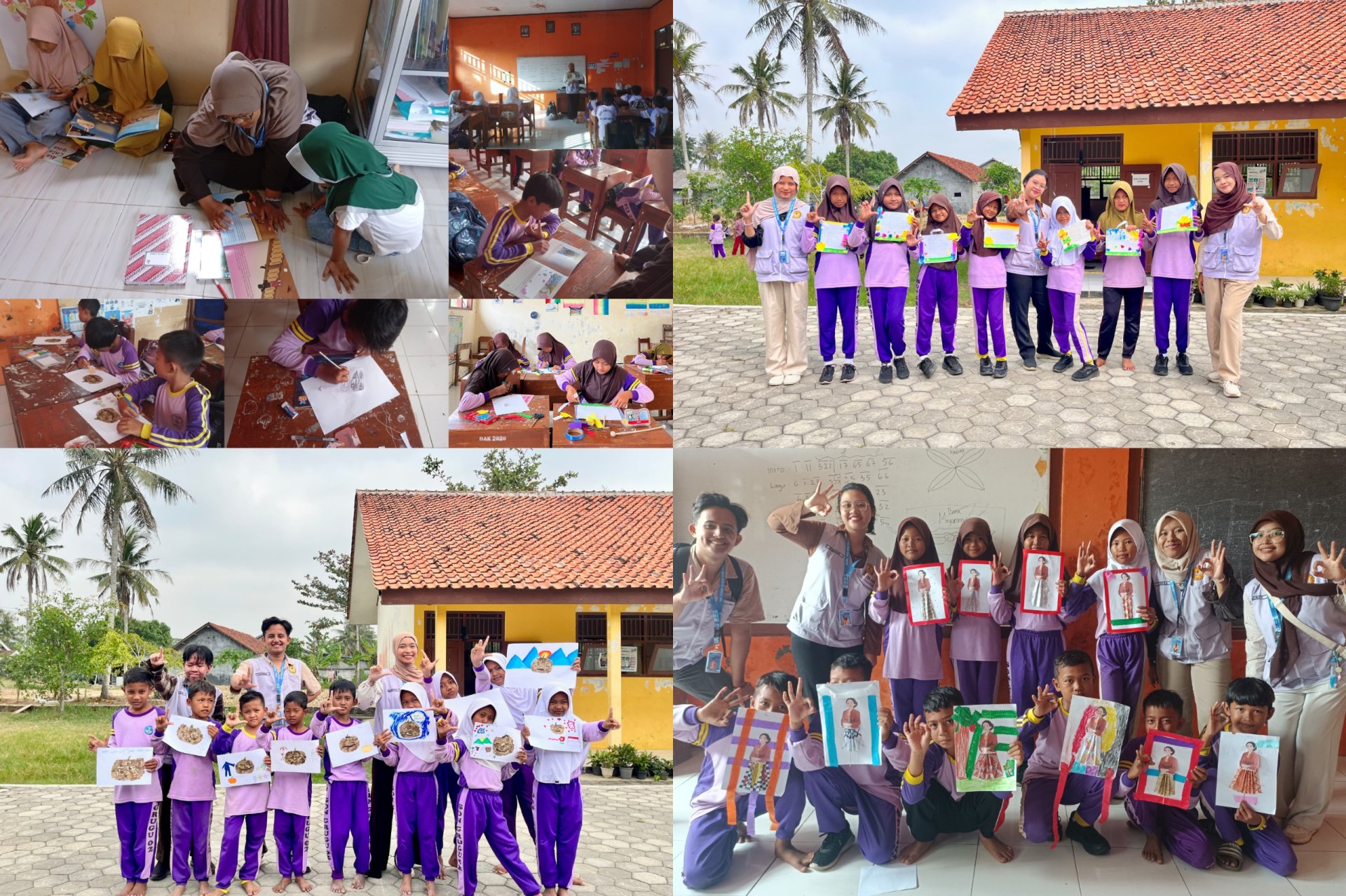DAY 21 | Dorong Kreativitas Siswa SDN Grugu 02, KKN-L 36 Grugu Buat Proyek Berbasis Isi Buku Bacaan serta Kelola Perpustakaan Desa