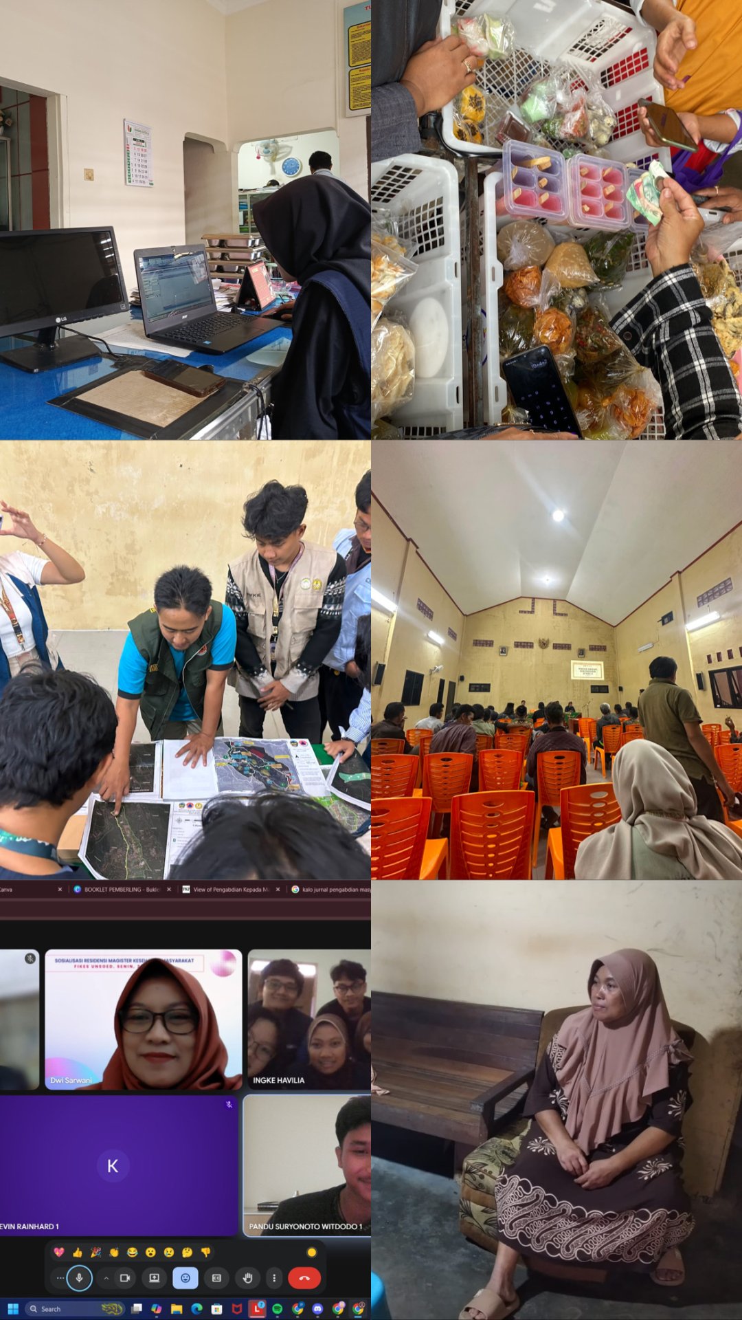 Lanjutan pembuatan vidio profil umkm sarwa eco, Piket Balai Desa, membagikan undangan FGD 2 ke perwakilan karang taruna, kunjungan dpl secara online