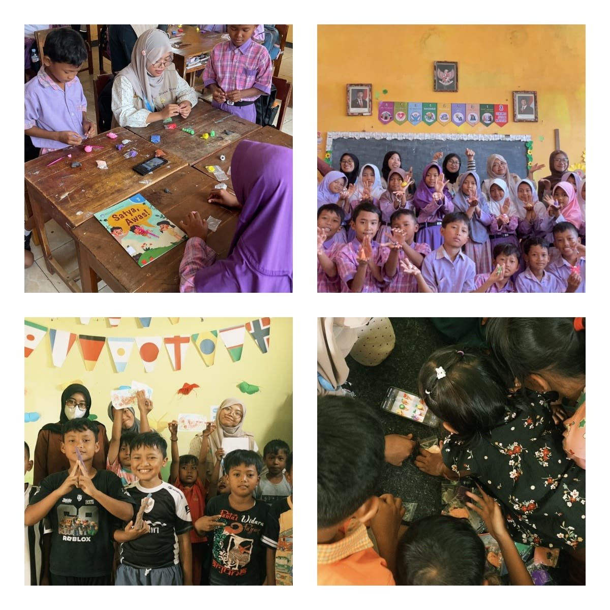 Kegiatan Membuat Proyek Berbasis Buku Bacaan di SDN Karangrena 01 dan Pelayanan Rutin Perpustakaan Desa