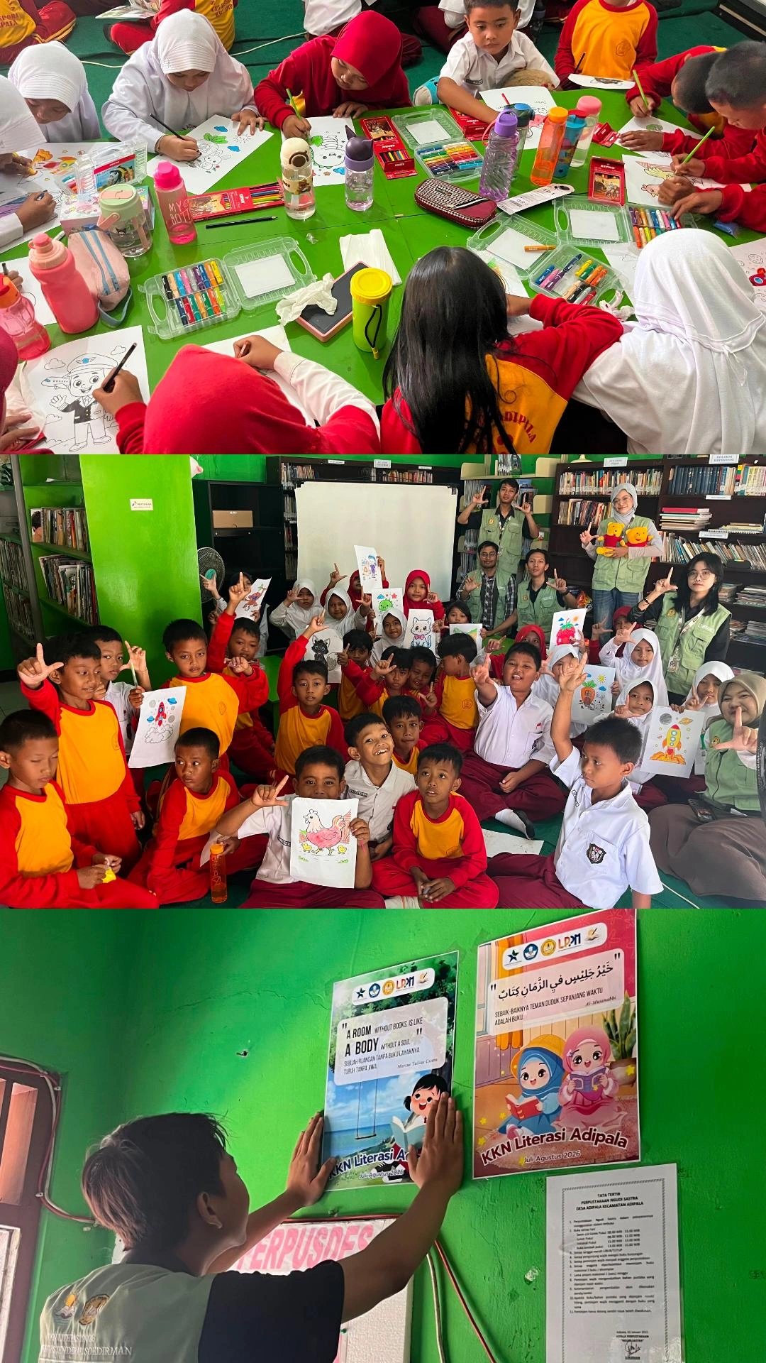 Kunjungan Literasi Ke Perpustakaan Desa Adipala dari SDN 03 Adipala dan Pengelolaan Perpustakaan Desa