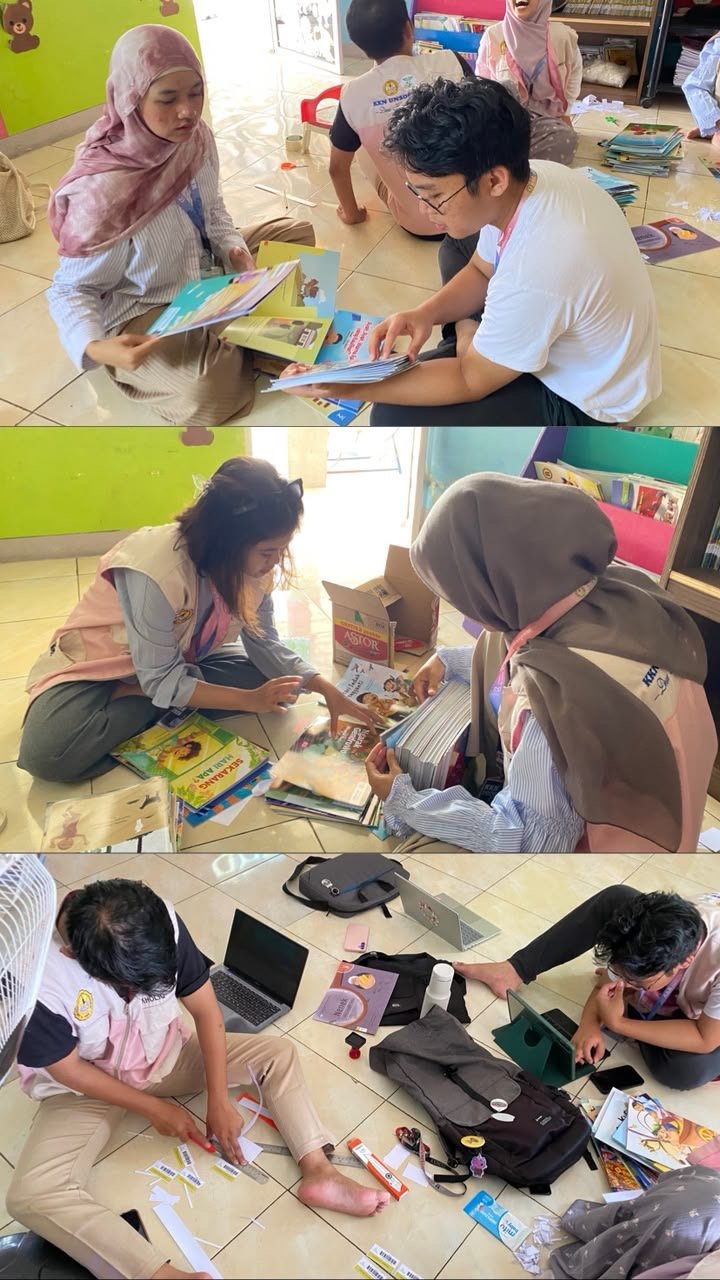 Inventarisasi buku dan labelling buku perpustakaan ripta sejahtera