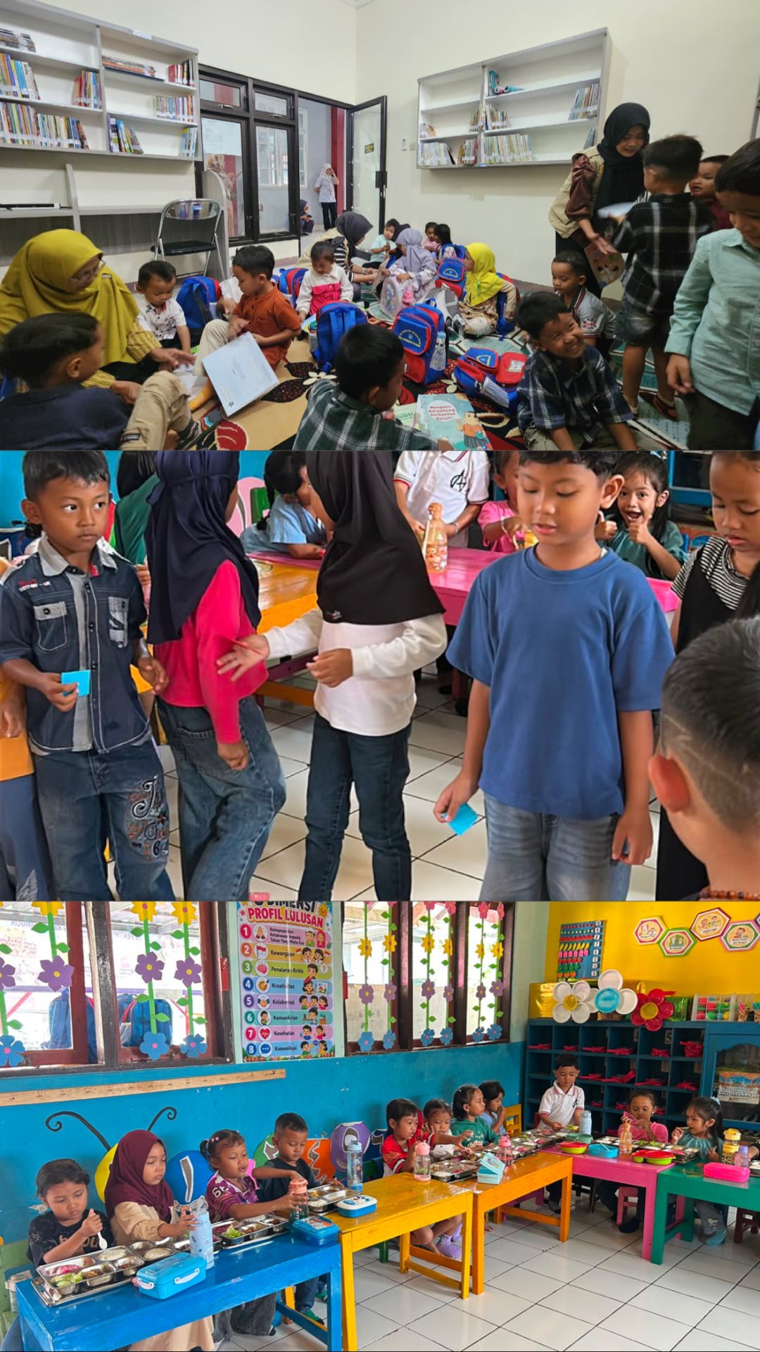 Kunjungan Literasi ke Perpustakaan Desa Kemojing TK Pertiwi Kemojing & Mengajar Mengaji di Madrasah Diniyyah (MADIN)