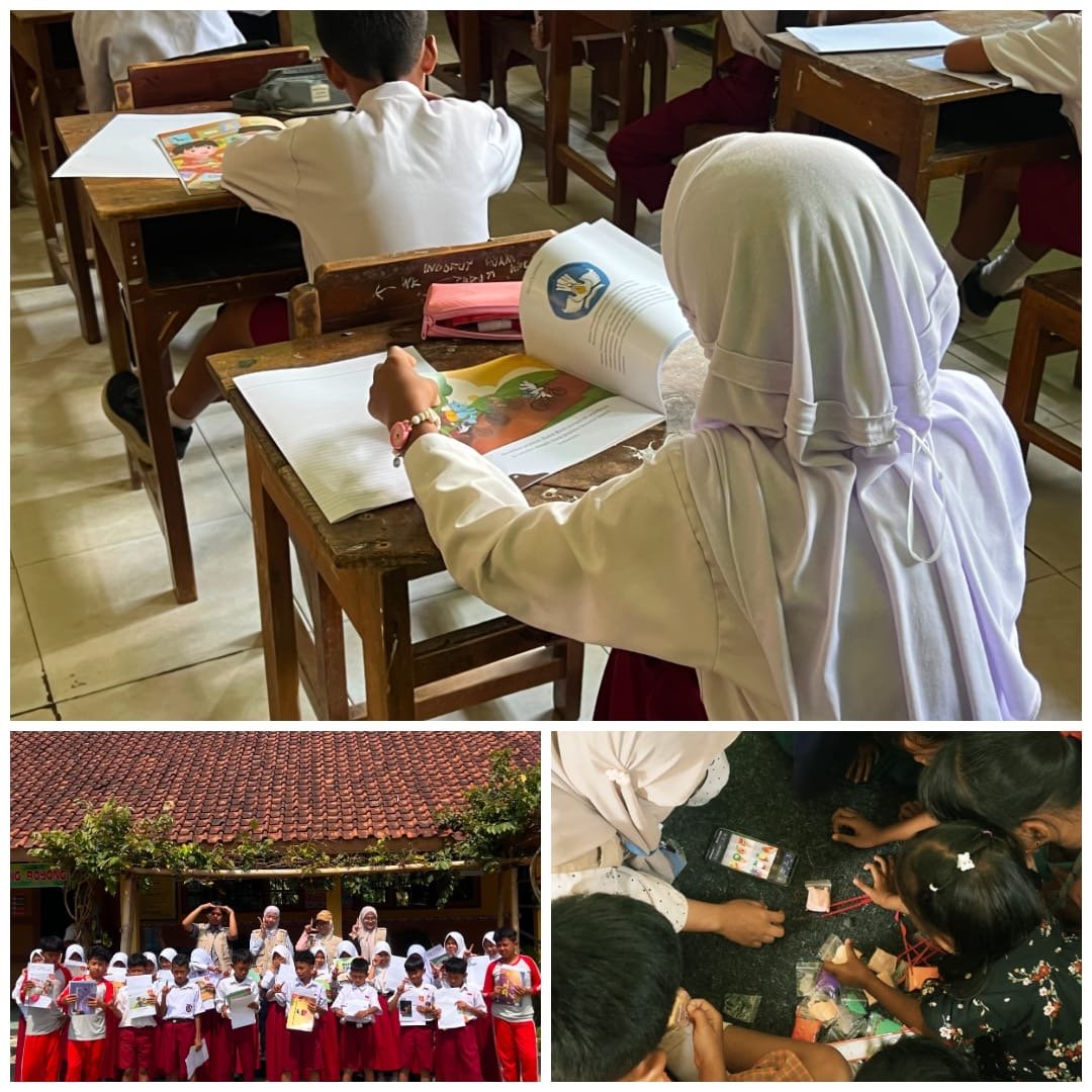 Menulis Cerita berbasis Isi Buku Bacaan di SDN 01 Karangrena