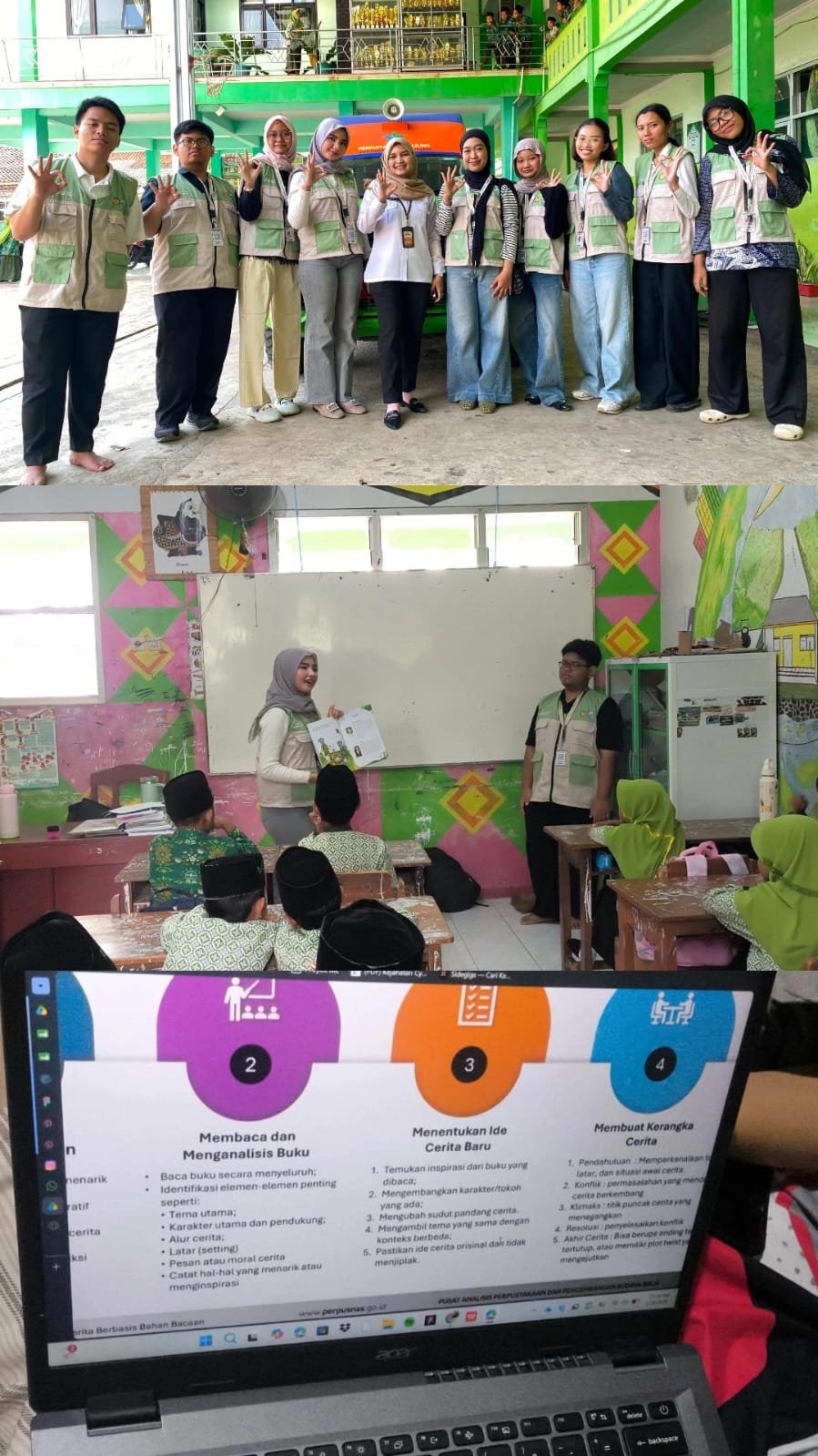 Menggambar dan Membaca Bersama di Perpustakaan Keliling dengan MI Ma'arif 01 Cilopadang