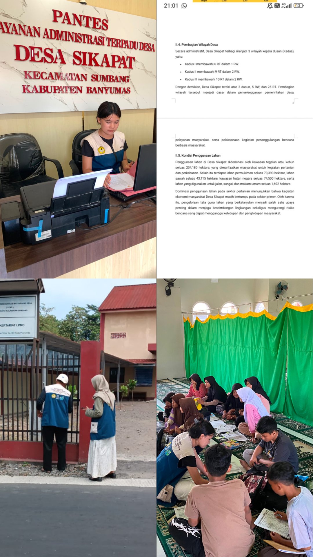 Piket Balai Desa, Pembuatan DESTANA dan Kegiatan Insidental (Bimbinga Belajar dan Pengecatan Balai Desa)