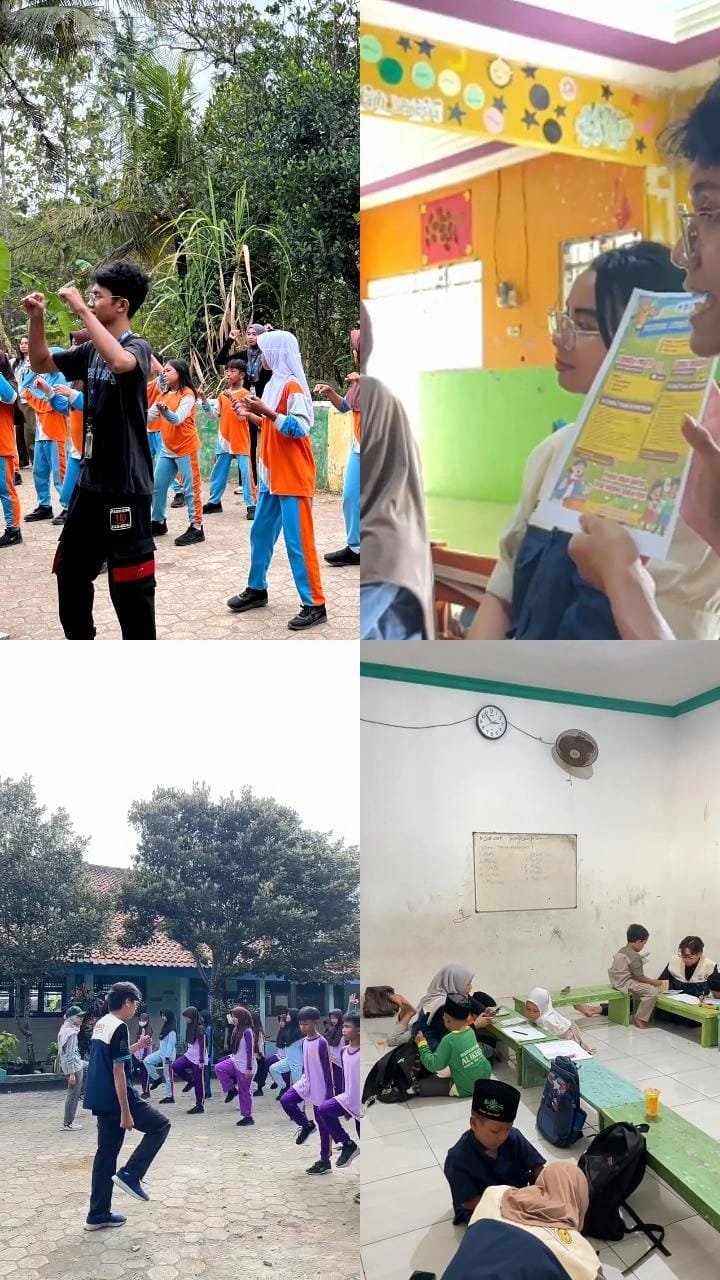 Senam Bersama, Sosialisasi Lomba, Latihan Gerak Jalan, Mengajar Mengaji, dan Visitasi KKN Literasi Desa Jati