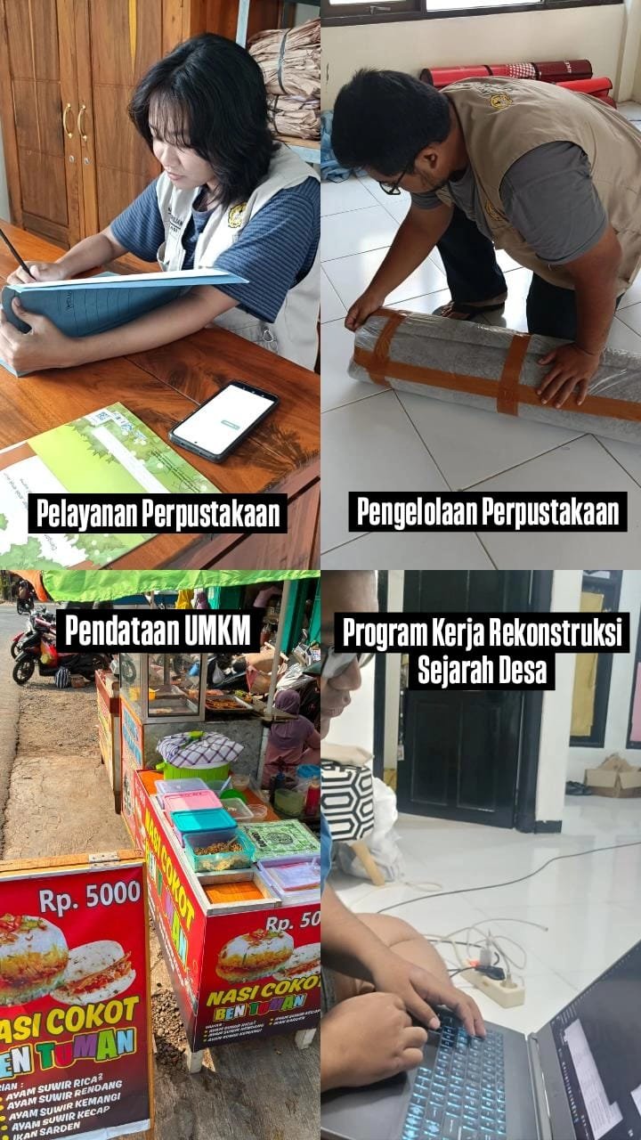Pengelolaan Perpustakaan, Pelayanan Perpustakaan, Pendataan UMKM, Rekonstruksi Sejarah Desa, dan Diskusi Program Kerja Perpusnas