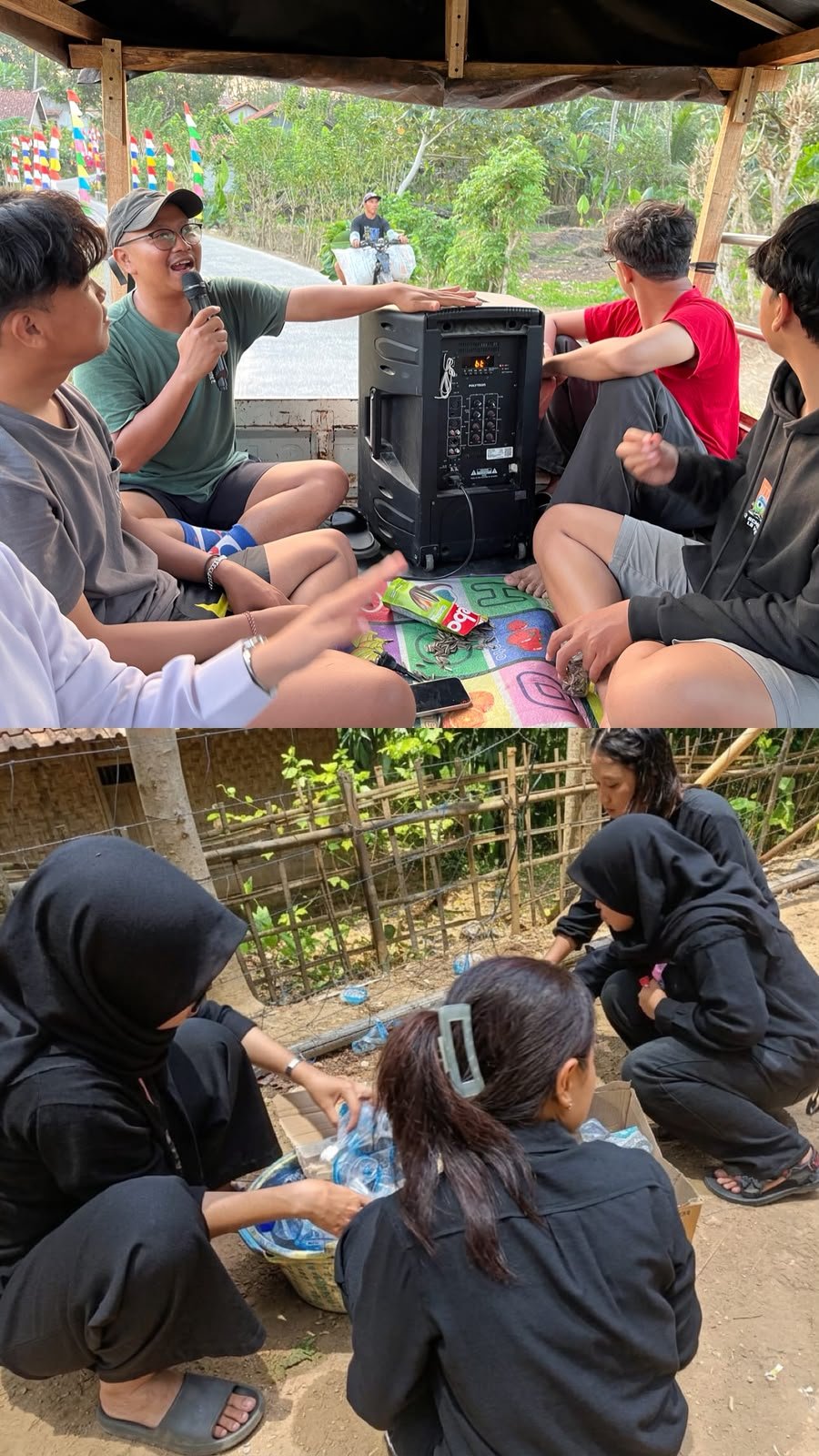 Mahasiswa KKN Tematik Literasi Kelompok 37 Bersama Pemuda Desa Menghidupkan Semangat Gotong Royong melalui Persiapan Turnamen Voli Antar-RT