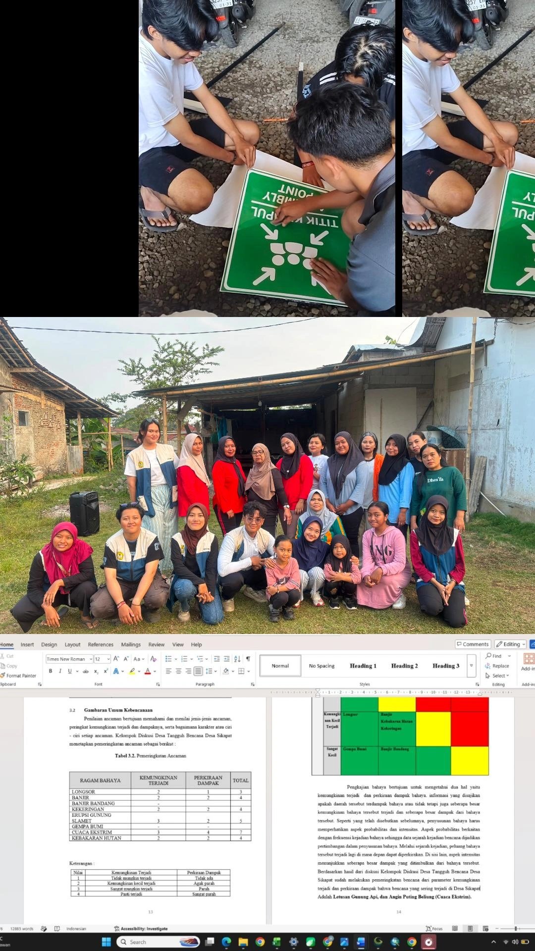 Pembuatan Palang Kebencanaan, Senam Bugar Ceria di RW 4, Pembuatan DESTANA