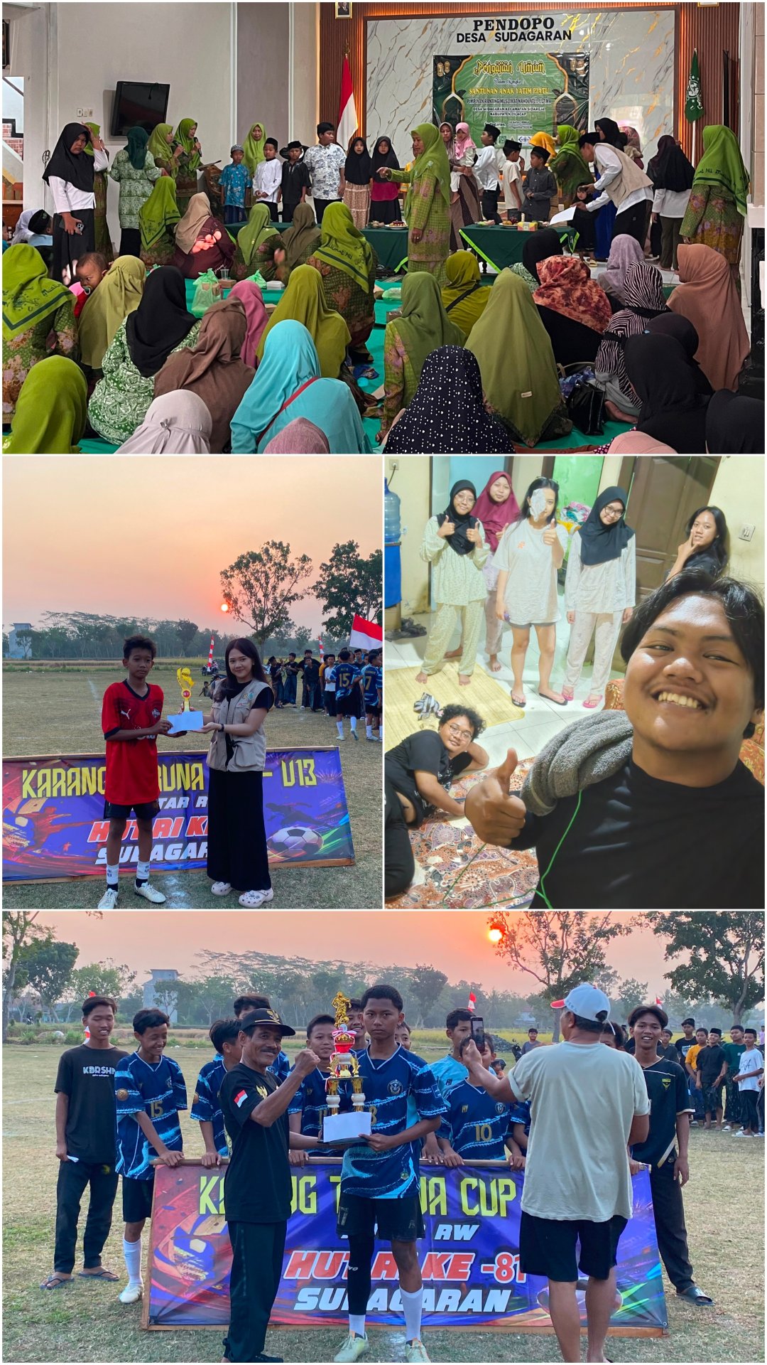 KKN Kelompok 48 Desa Sudagaran Melakukan Pendampingan Lomba Sepak Bola U-13 serta Partisipasi dalam Pengajian Santunan Anak Yatim Piatu yang dilaksanakan oleh Ranting Muslimat Nahdiyin