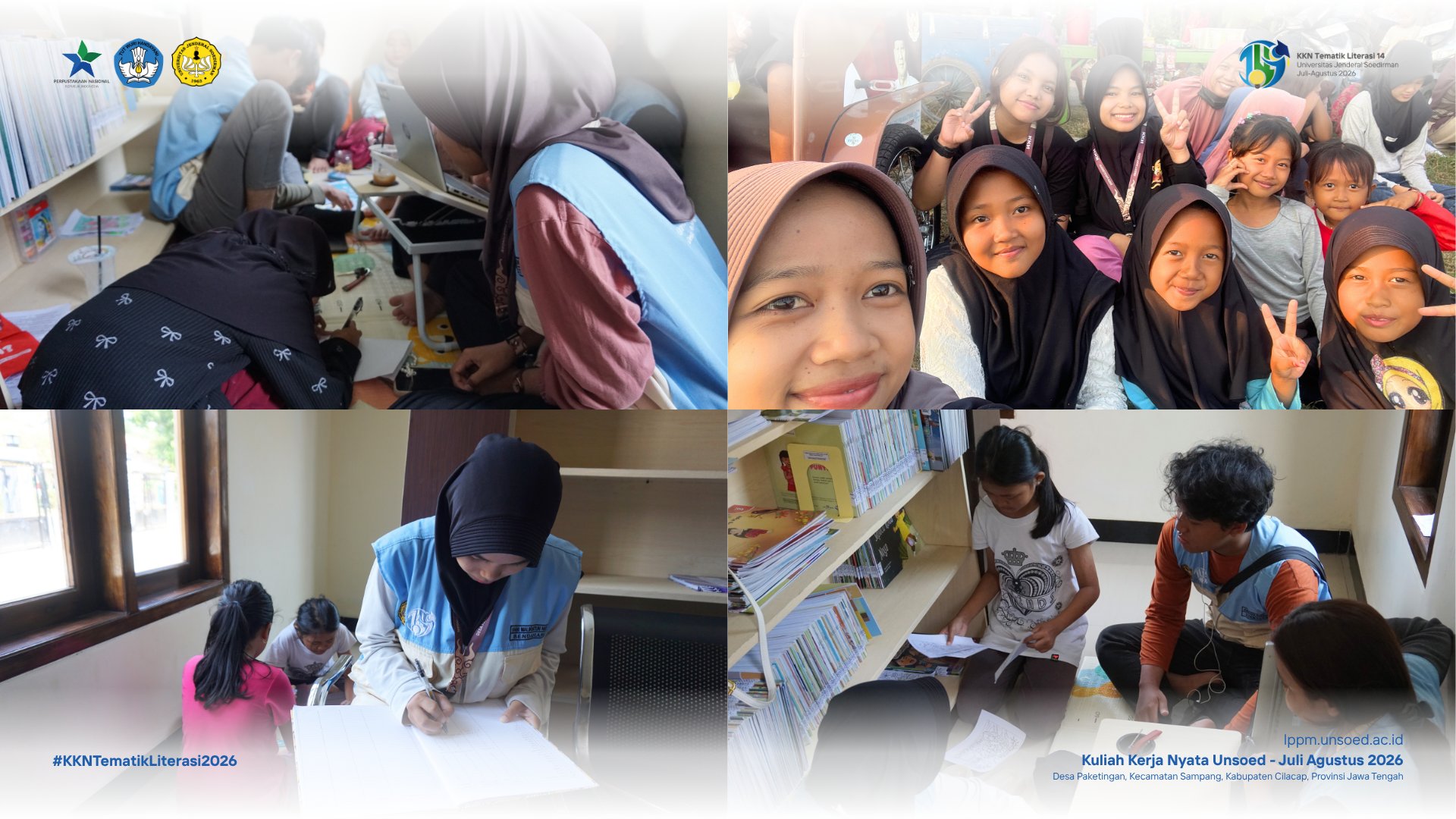 Perkuat Kedekatan dengan Masyarakat, KKN Tematik Literasi 14 Unsoed Padukan Pelayanan Perpustakaan dan Partisipasi dalam Semarak HUT RI