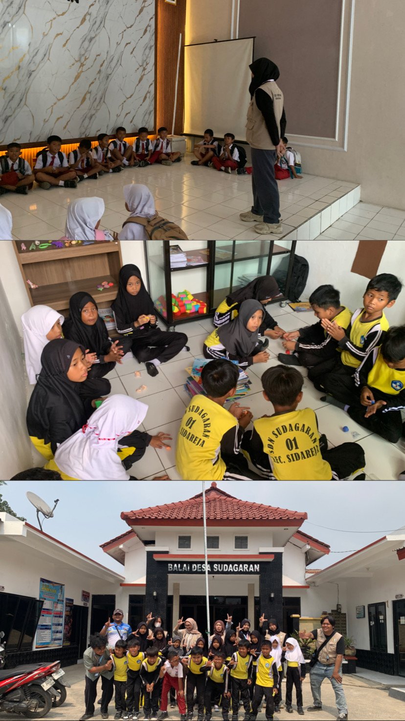 Pelaksanaan Program Kerja Kunjungan Literasi SD N Sudagaran 01 dan 02  dan Kreasi Clay di Perpustakaan Desa Sudagaran