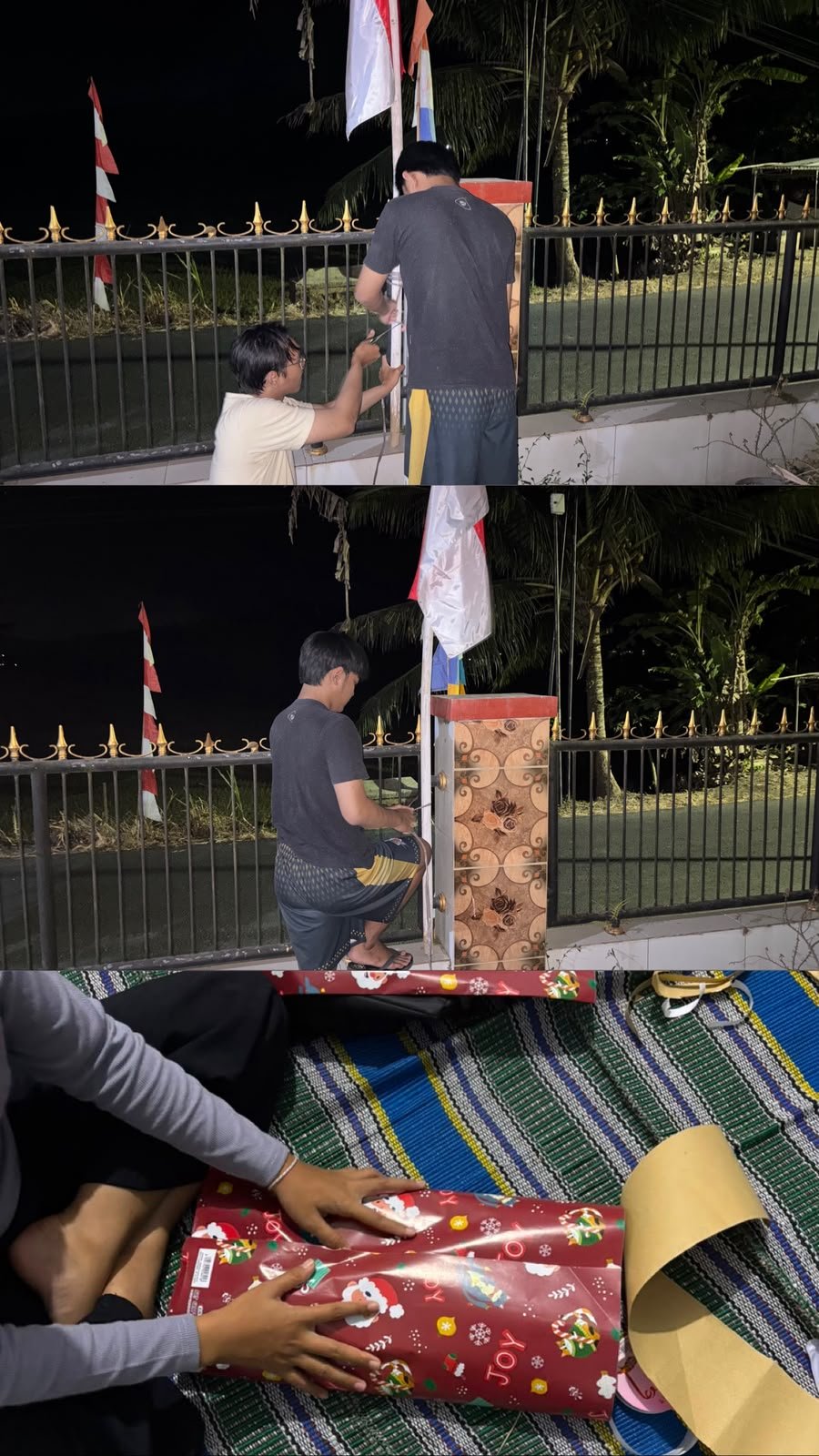 Hari ke-28, Melakukan rapat koordinasi terkait program kerja lomba puisi dan membantu memasangkan bendera.