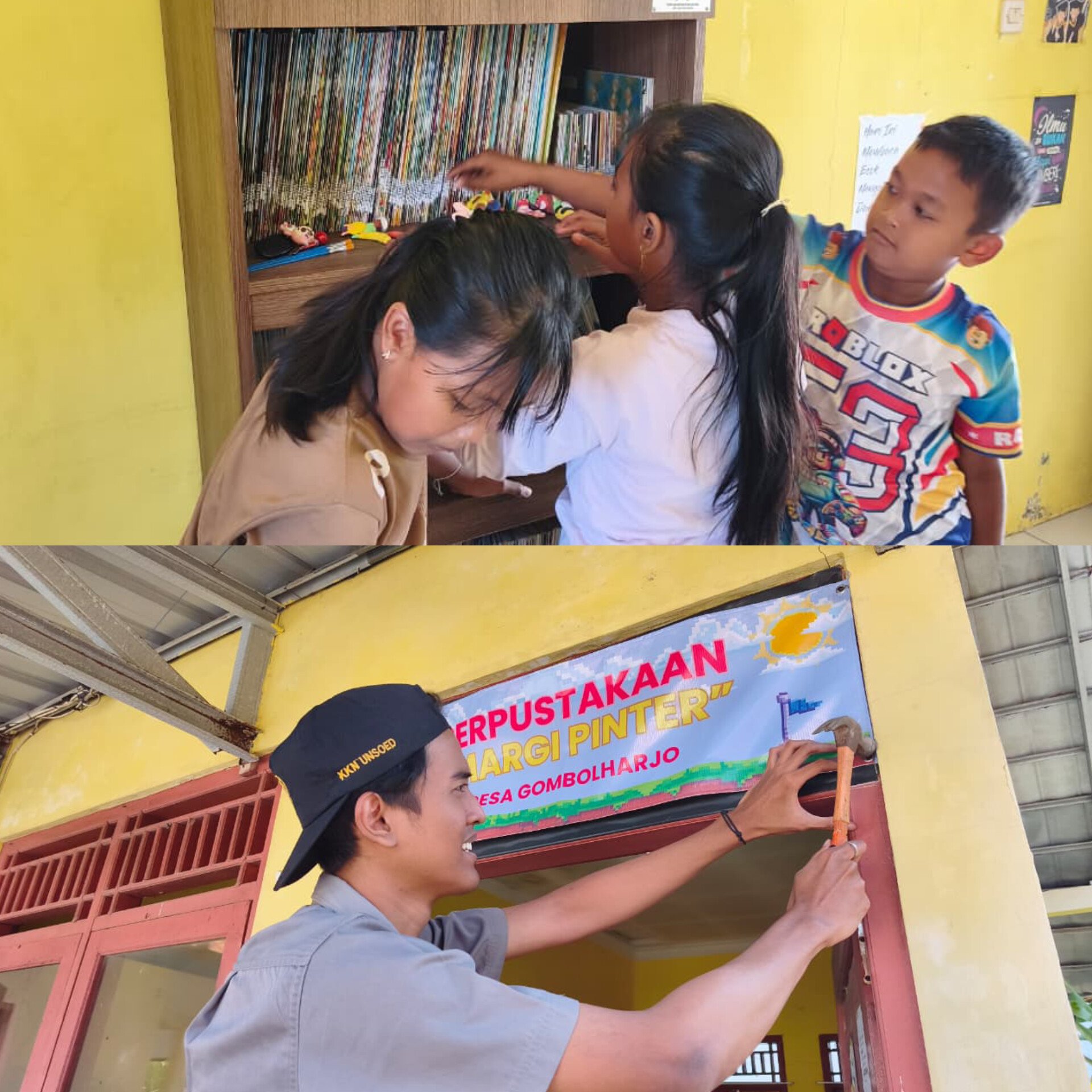 Optimalisasi Layanan Perpustakaan Melalui Pendataan Koleksi dan Pemasangan Banner
