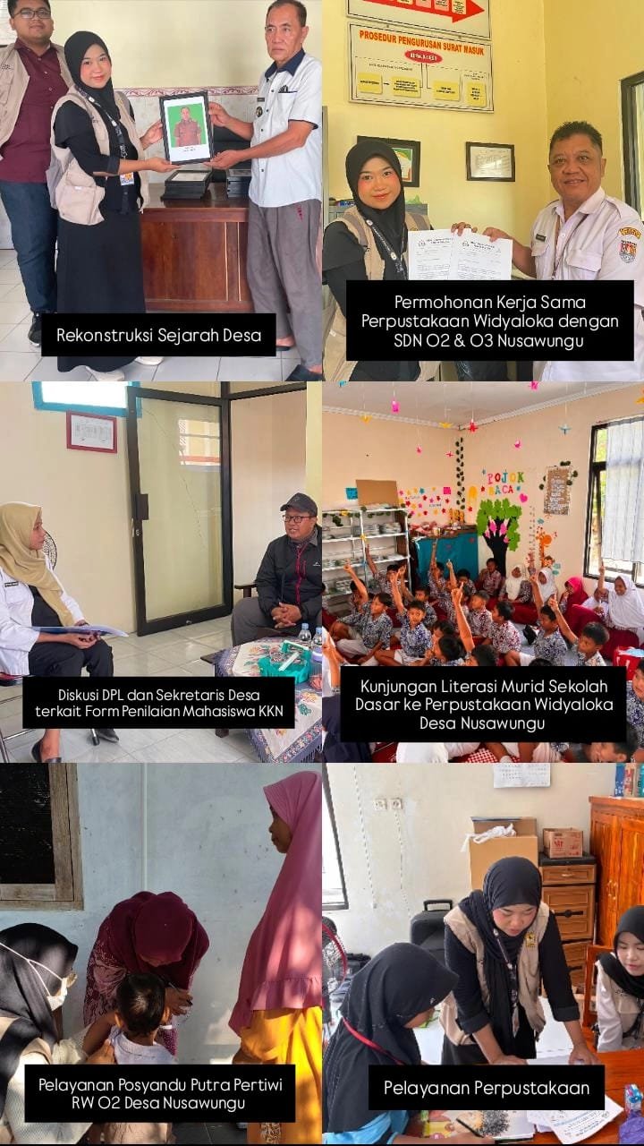 Rekonstruksi Sejarah Desa, Kerja Sama Perpustakaan Desa dengan Sekolah Dasar, Diskusi DPL dengan Sekretaris Desa, Kunjungan Literasi ke Perpustakaan Desa, Pelayanan Posyandu, dan Pelayanan Perpustakaan