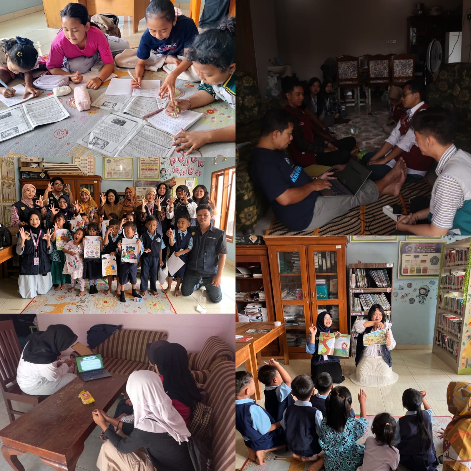 Kunjungan Literasi ke Perpustakaan, Membaca Nyaring, Layanan Perpustakaan, dan Glorifikasi Kegiatan KKN