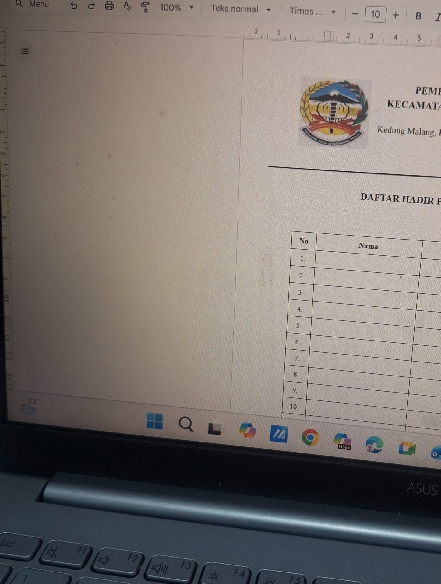 Piket Kantor Desa