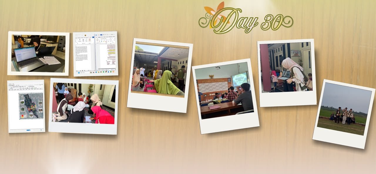 Pendampingan Posyandu, Penyuluhan Keracunan makanan, senam lansia, piket desa, pelatihan dan workshop pemuda siaga desa serta sopir ambulan desa kecamatan sumbang, pembuatan peta, pembuatan sop, pembuatan after movie dan pembuatan buku destana