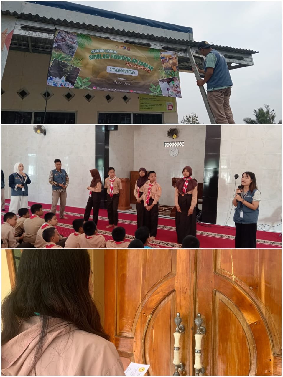 Pelaksanaan Edukasi Siaga Bencana dan Simulasi P3K, Piker Kantor Desa, dan Pengumpulan Sampah Masyarakat