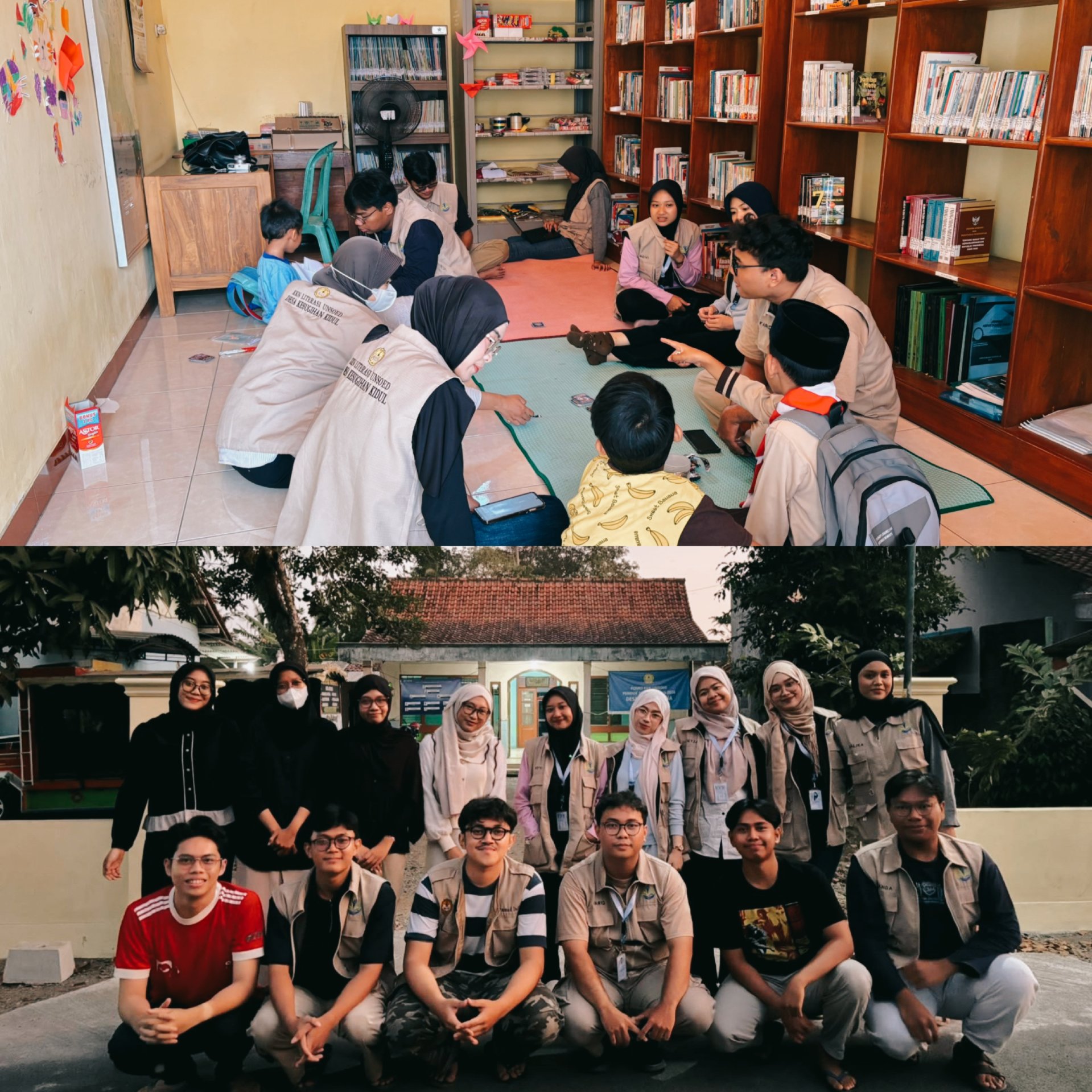 Pelayanan Perpustakaan Ngudi Kawruh Desa Kesugihan Kidul & Melakukan Kunjungan Posko Karangrena