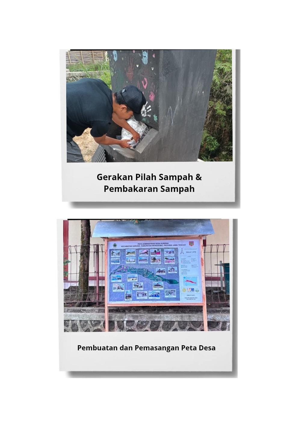 Pemasangan Peta Desa Kuripan dan Pengelolaan Sampah melalui Program GPS Rumah