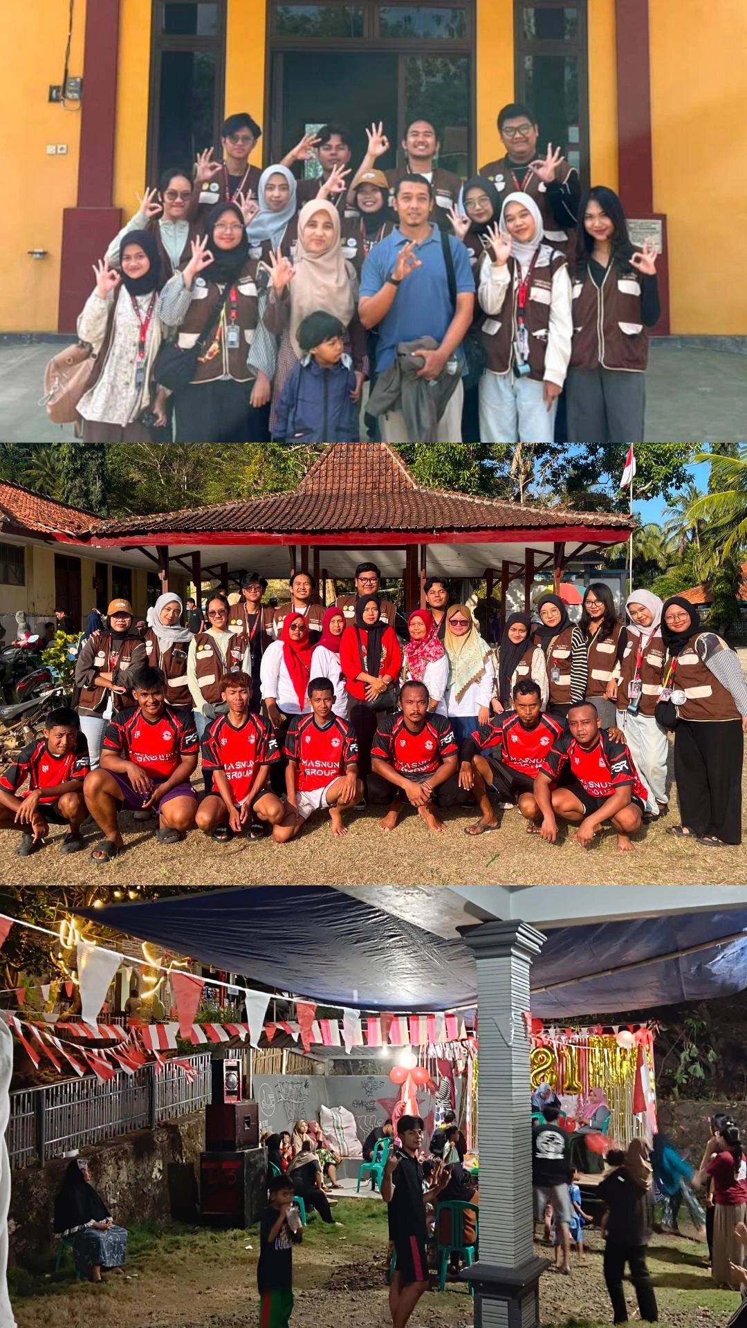 Penerimaan Kunjungan DPL, Dukungan Tim Voli Kecamatan, dan Persiapan Dekorasi Lomba HUT RI ke-81 oleh Kelompok KKN PM 34 Bersama Perangkat Desa dan Warga Desa Rogodono sebagai Wujud Kebersamaan dan Semangat Kemerdekaan