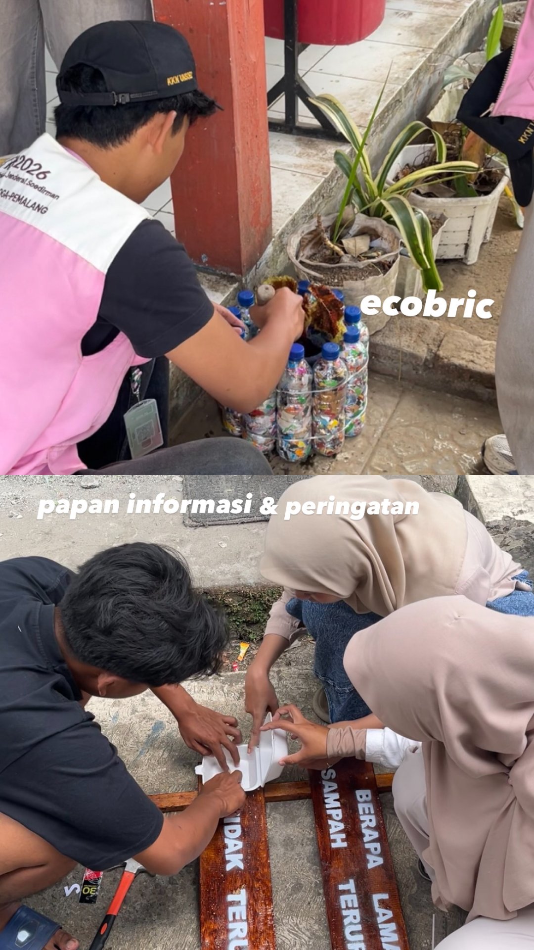Pelaksanaan Kegiatan di Bidang Lingkungan melalui Pembuatan Papan Informasi dan Ecobrick di Desa Mandiraja