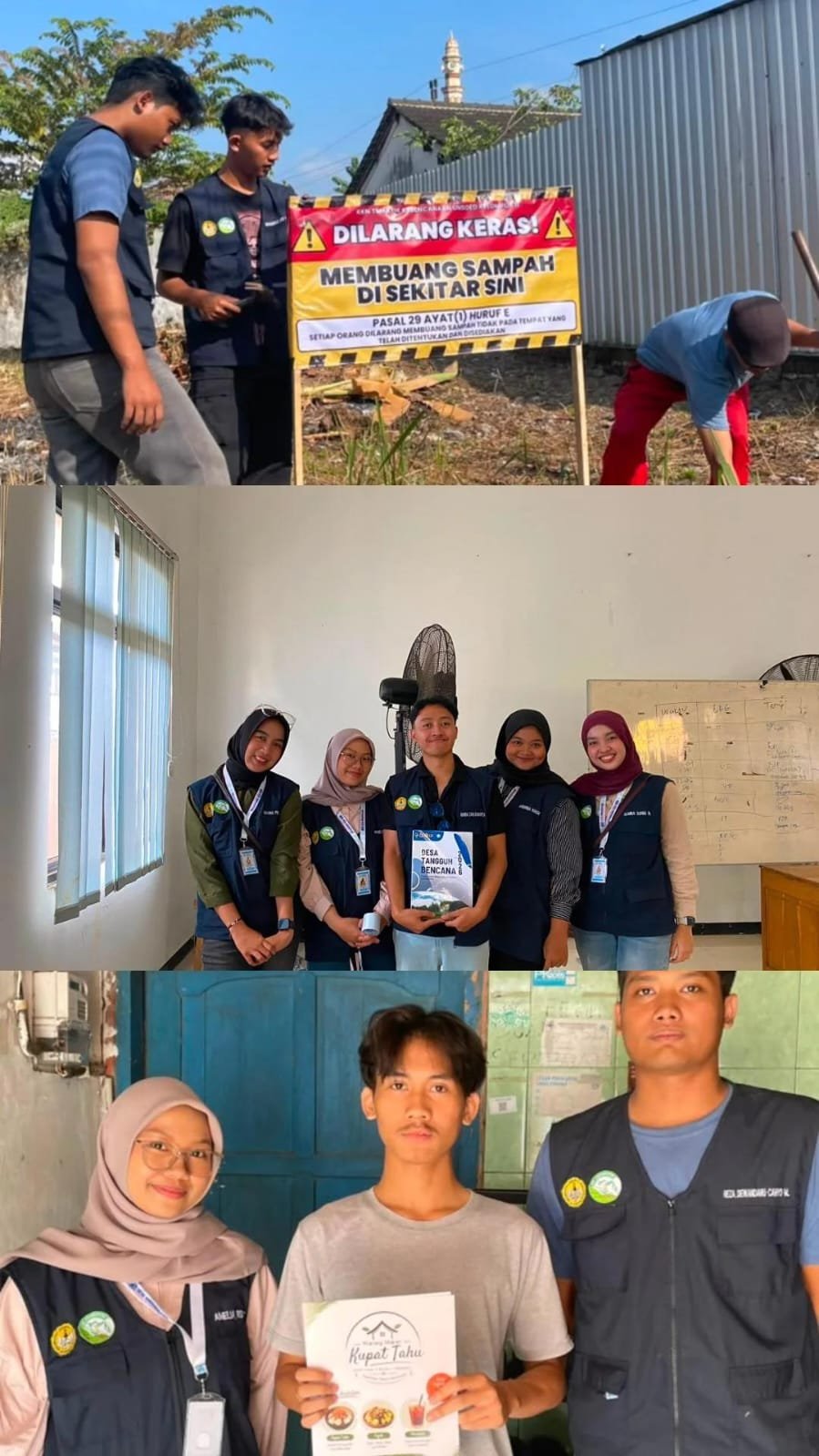 Pemasangan Plang Larangan Buang Sampah, Pendampingan UMKM, dan Pengesahan Buku Destana