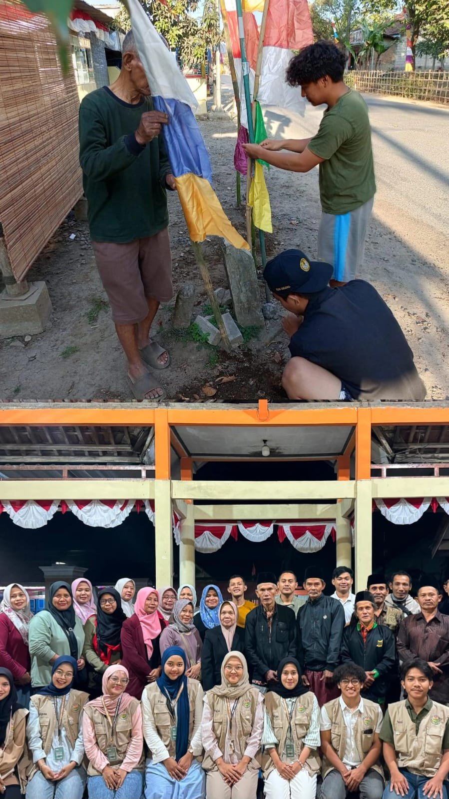 Pemasangan Bendera Merah Putih dan Perpisahan KKN dengan Masyarakat