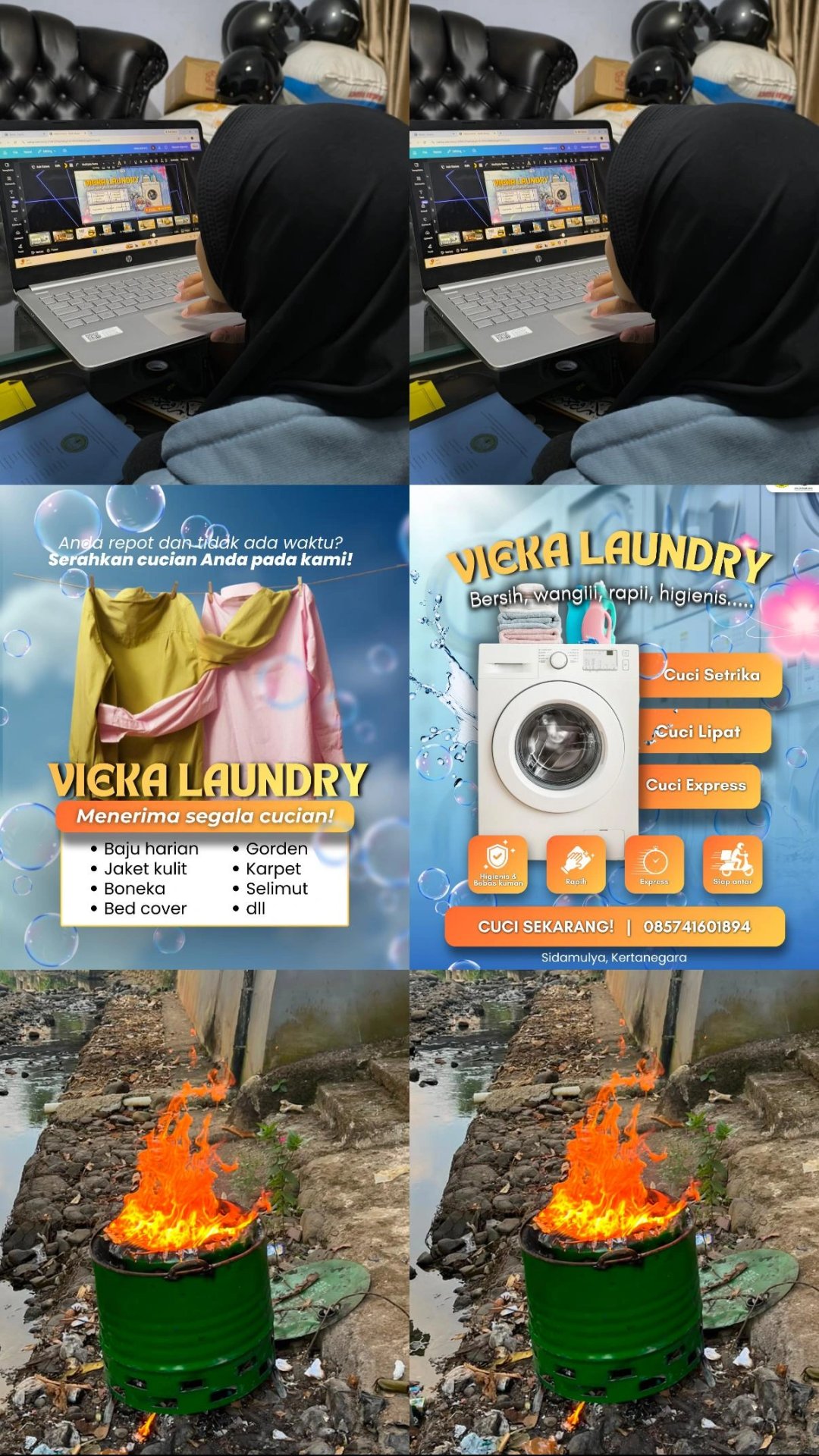 Pembuatan Incinerator dan Finalisasi Banner UMKM