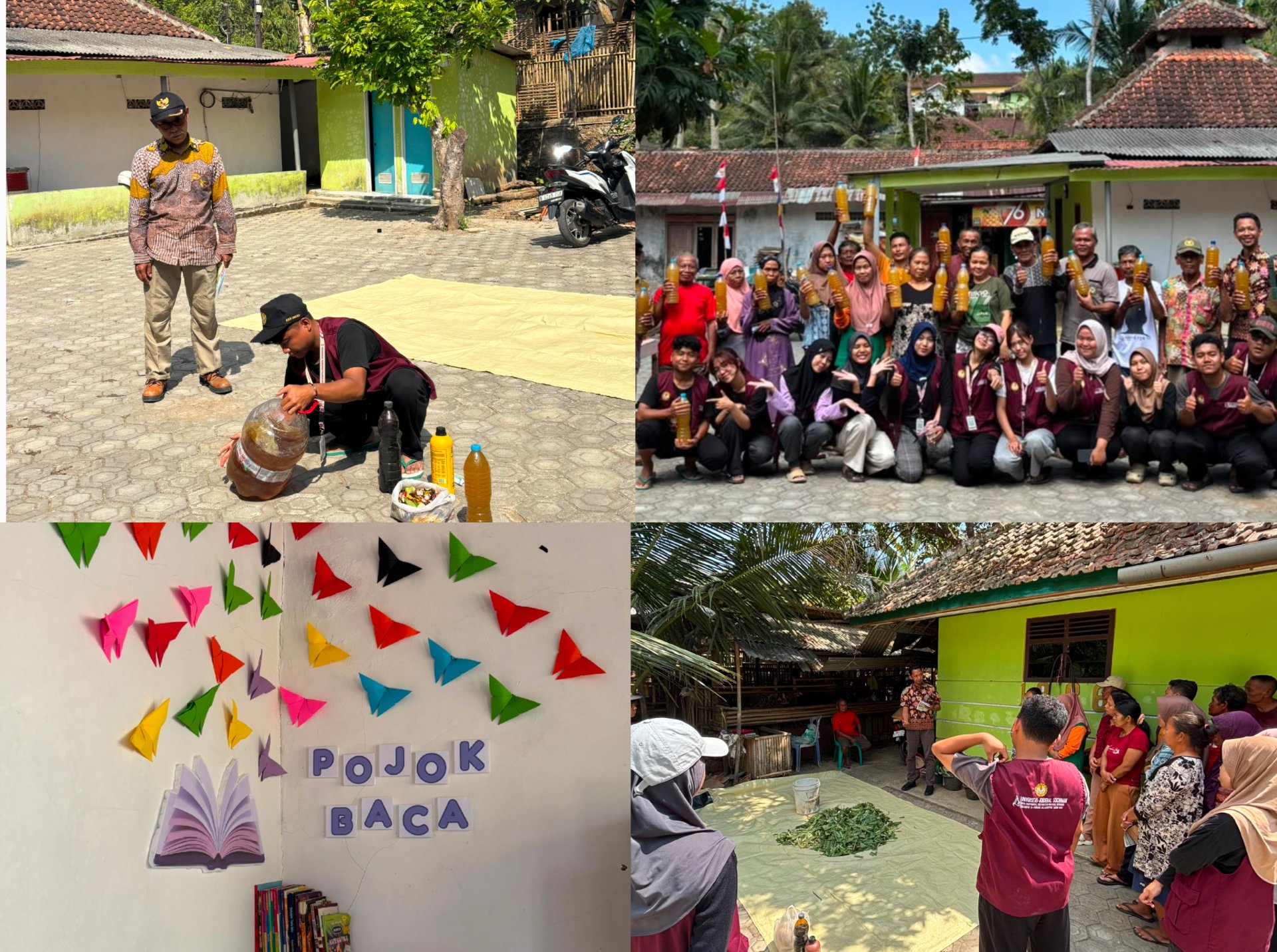 PELAKSANAAN SOSIALISASI DEMONSTRASI PEMBUATAN POC DAN SILASE SERTA PEMBUATAN POJOK BACA