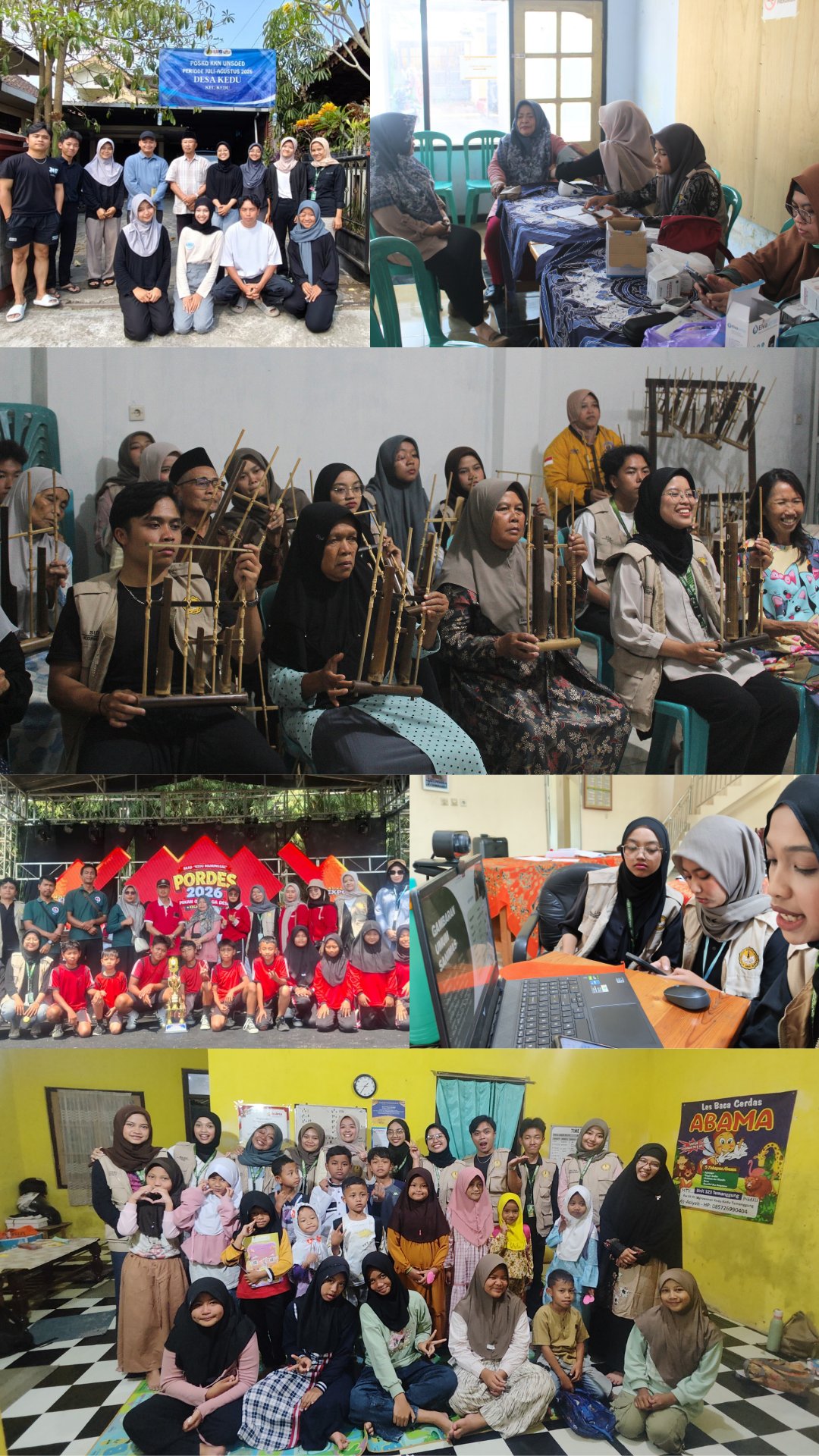 Sinergi Kegiatan Kesehatan, Pendidikan, dan Seni Budaya melalui Pendampingan Posyandu, Penutupan Belajar Bersama, dan Angklungan