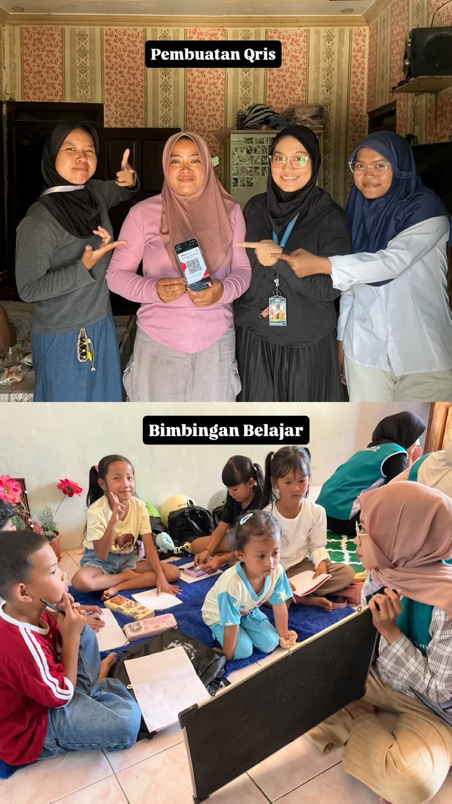 Kegiatan bimbingan belajar dan pembuatan Qris