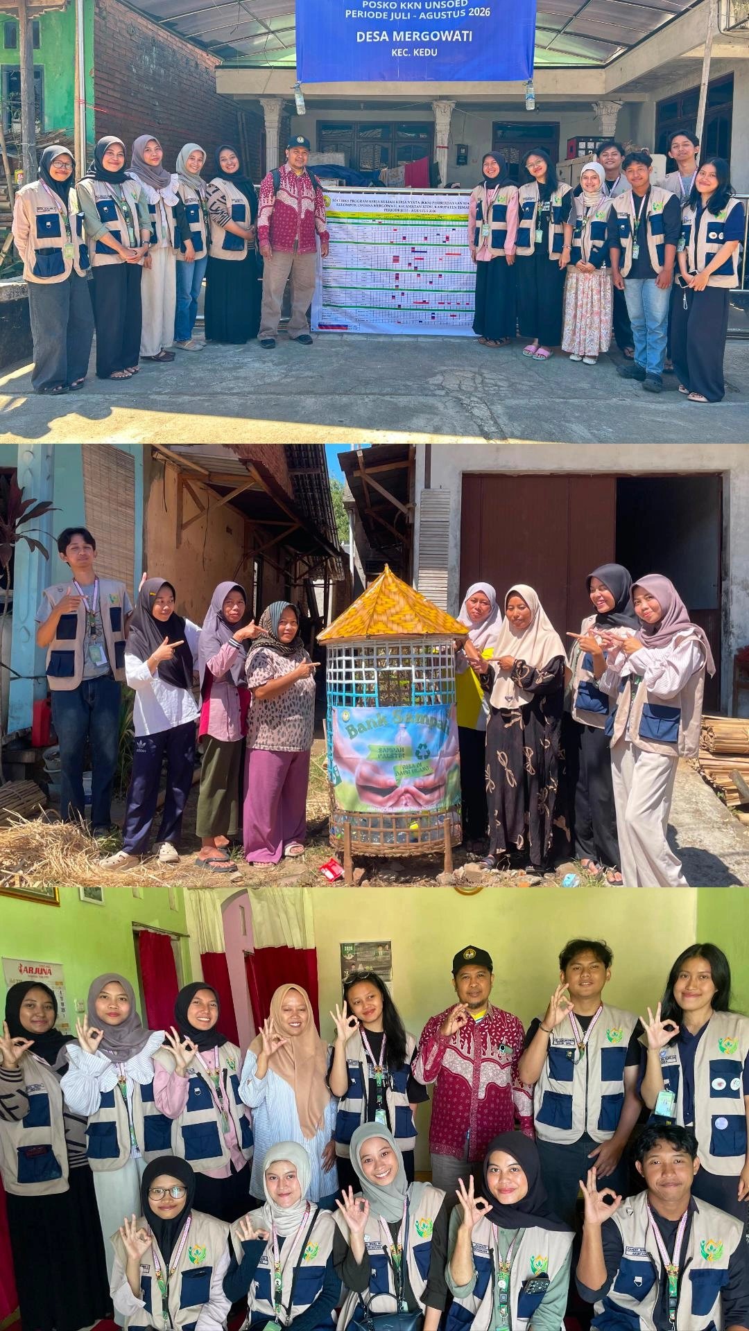 Penyerahan Fasilitas Bank Sampah kepada Kelompok Wanita Tani, Kunjungan Bapak DPL ke Rumah Sekretaris Desa Mergowati