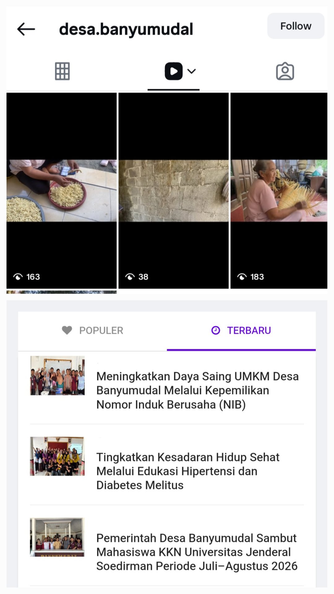 PELAKSANAAN BRANDING UMKM SERTA UPDATE WEBSITE DAN SOSIAL MEDIA DESA