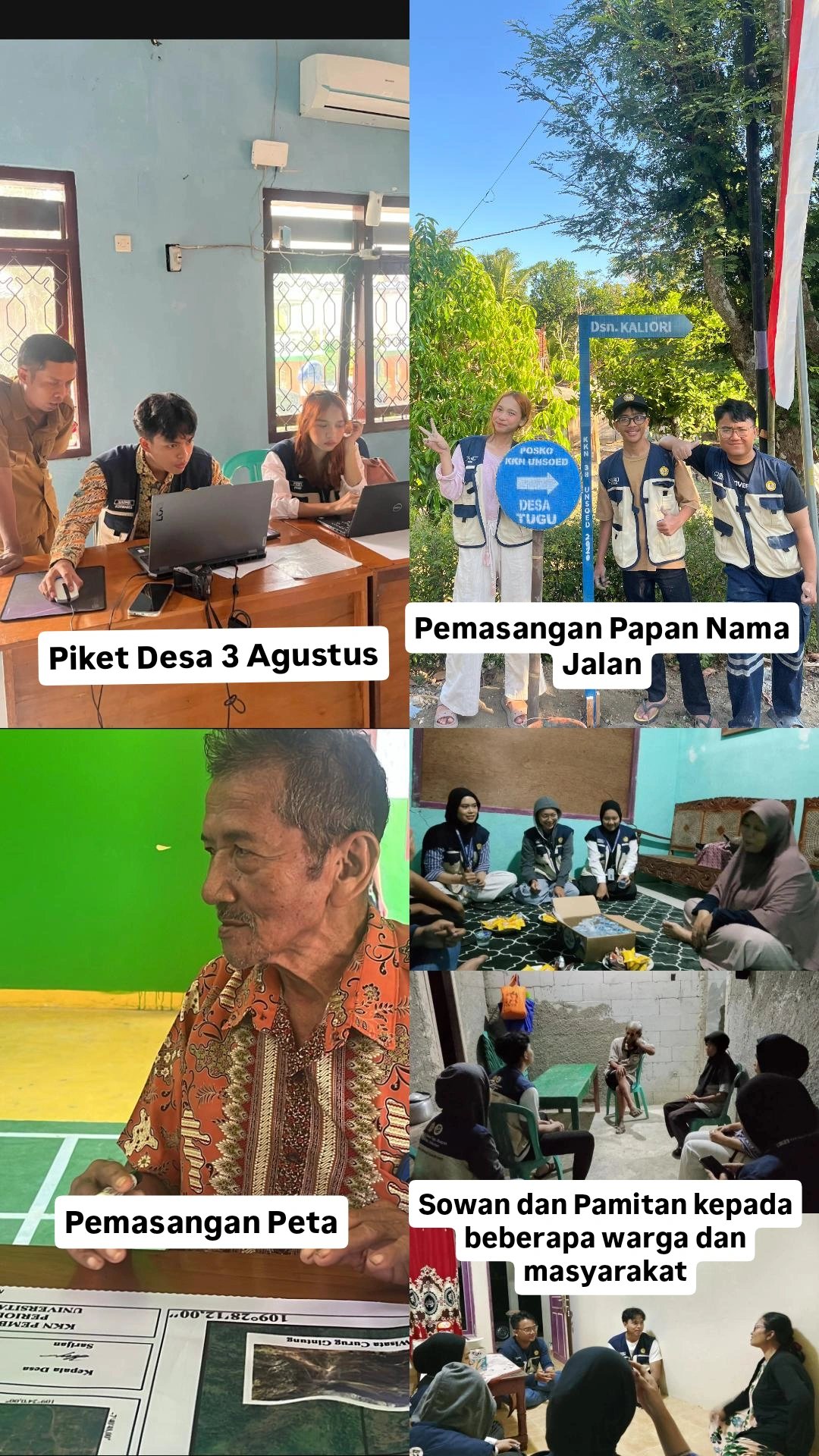 Piket Desa, Pemasangan Papan Nama Jalan, Peta Desa, serta Sowan dan Pamitan kepada Warga Masyarakat