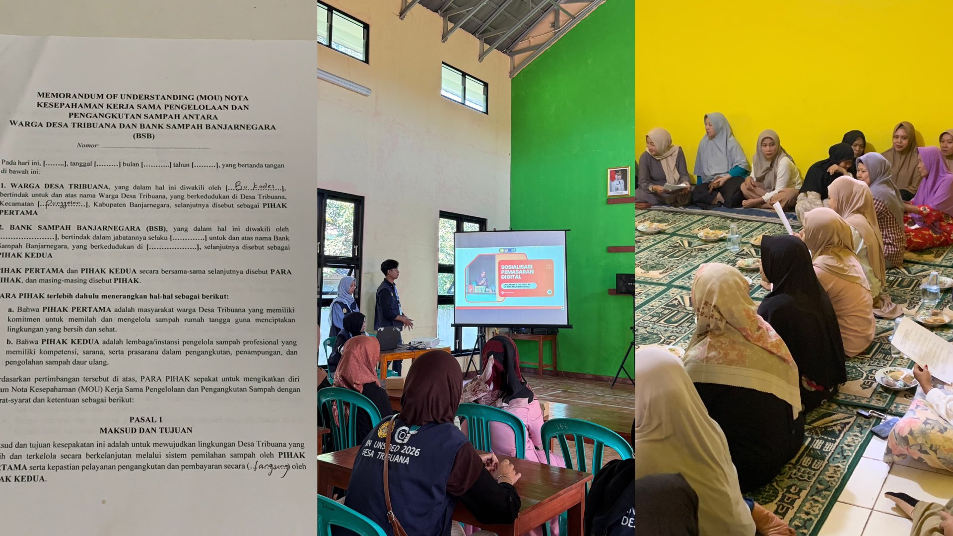Kegiatan KKN Tribuana 195: Sosialisasi dan Pelatihan Pemasaran, Penyusunan Jadwal Pengangkutan Sampah, dan Penentuan Titik Lokasi Sampah