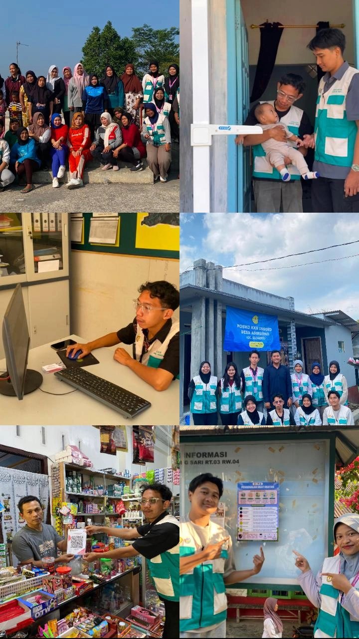 Senam, Pendampingan Posyandu, Sosialisasi Microsoft Word, Kunjungan DPL, Pendampingan Pembuatan QRIS UMKM, dan Papan Informasi Obat
