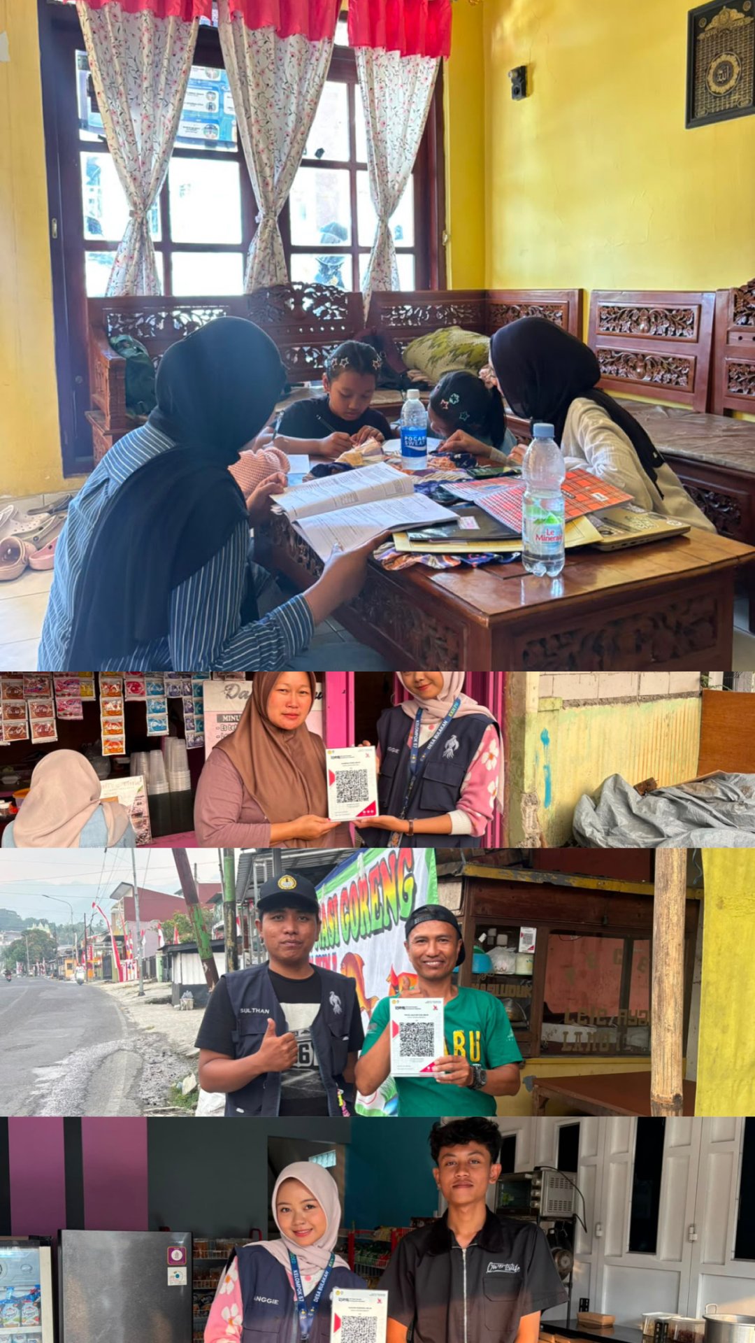Pemasangan Stiker QRIS pada pelaku UMKM dan Bimbingan belajar (2)