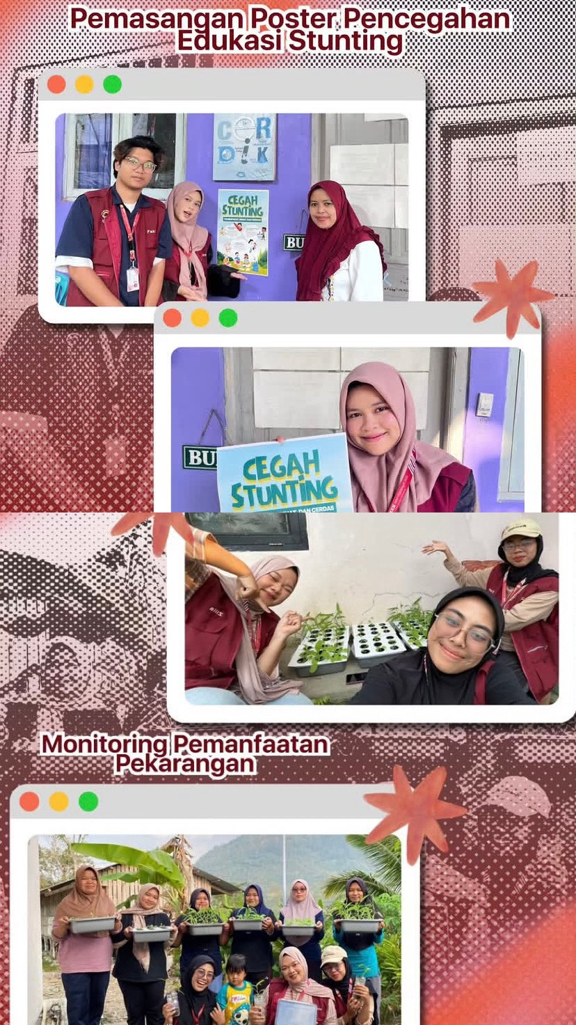 Pemasangan Poster Edukasi Pencegahan Stunting, Monitoring Pemanfaatan Pekarangan