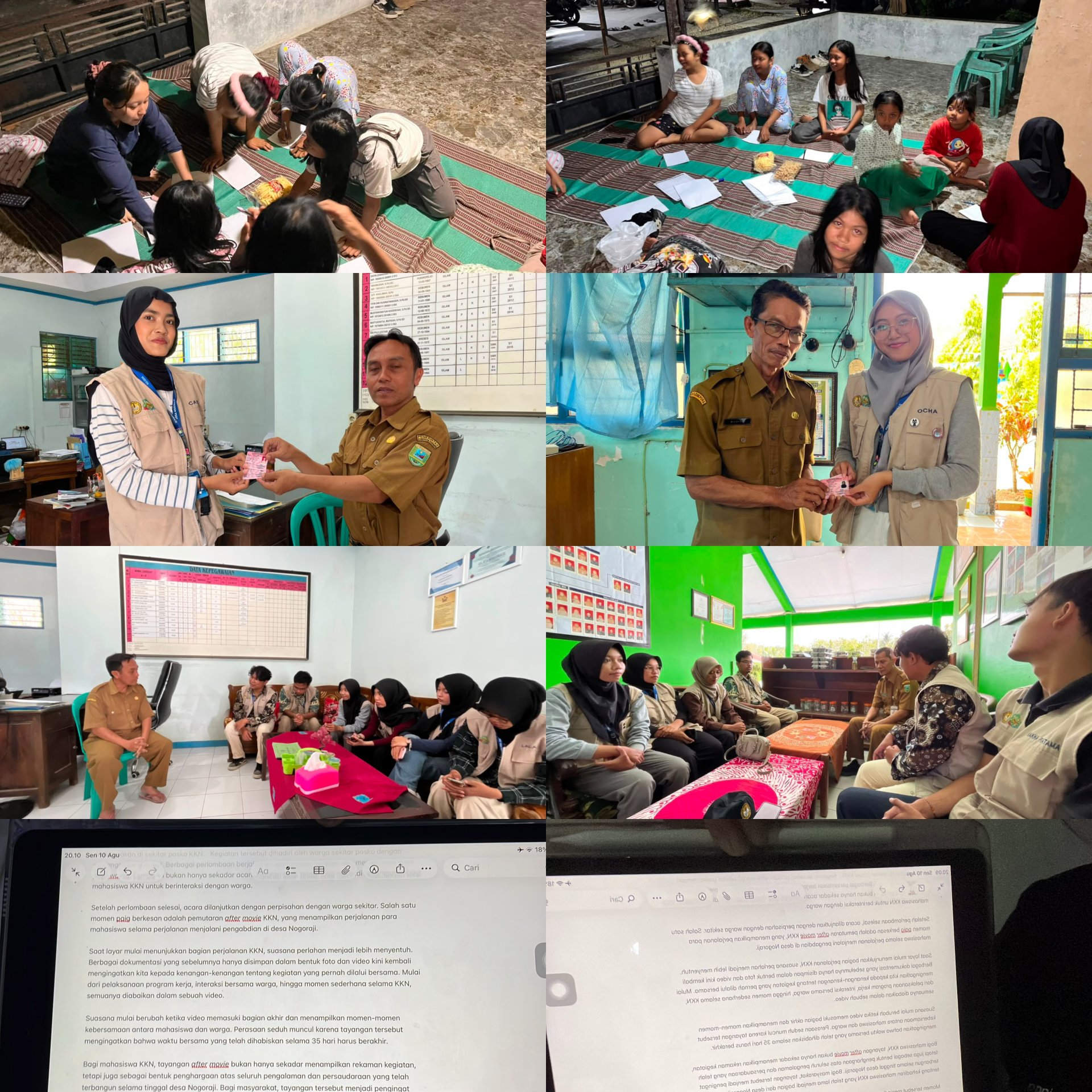 Bimbingan Belajar, Pamitan dengan Pihak Sekolah, dan Pengembangan Media Sosial serta Website Desa