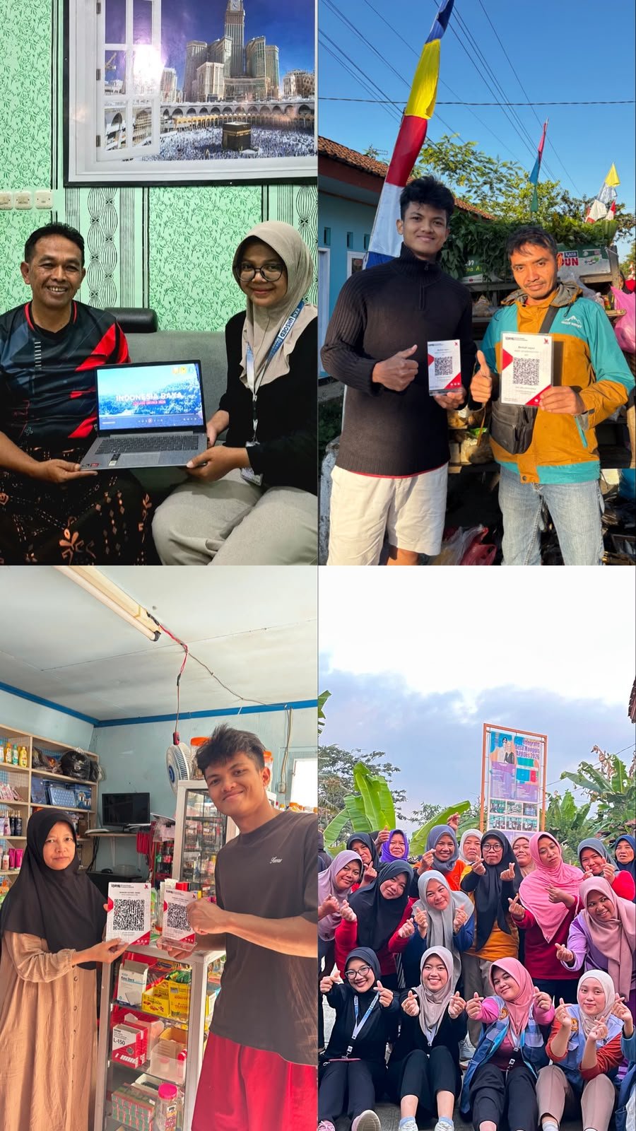 Pelaksanaan Senam Sehat Ceria, Penyerahan Hasil Pembuatan qris Kepada Pelaku UMKM, dan Penyerahan Video Visualisasi "Indonesia Raya"