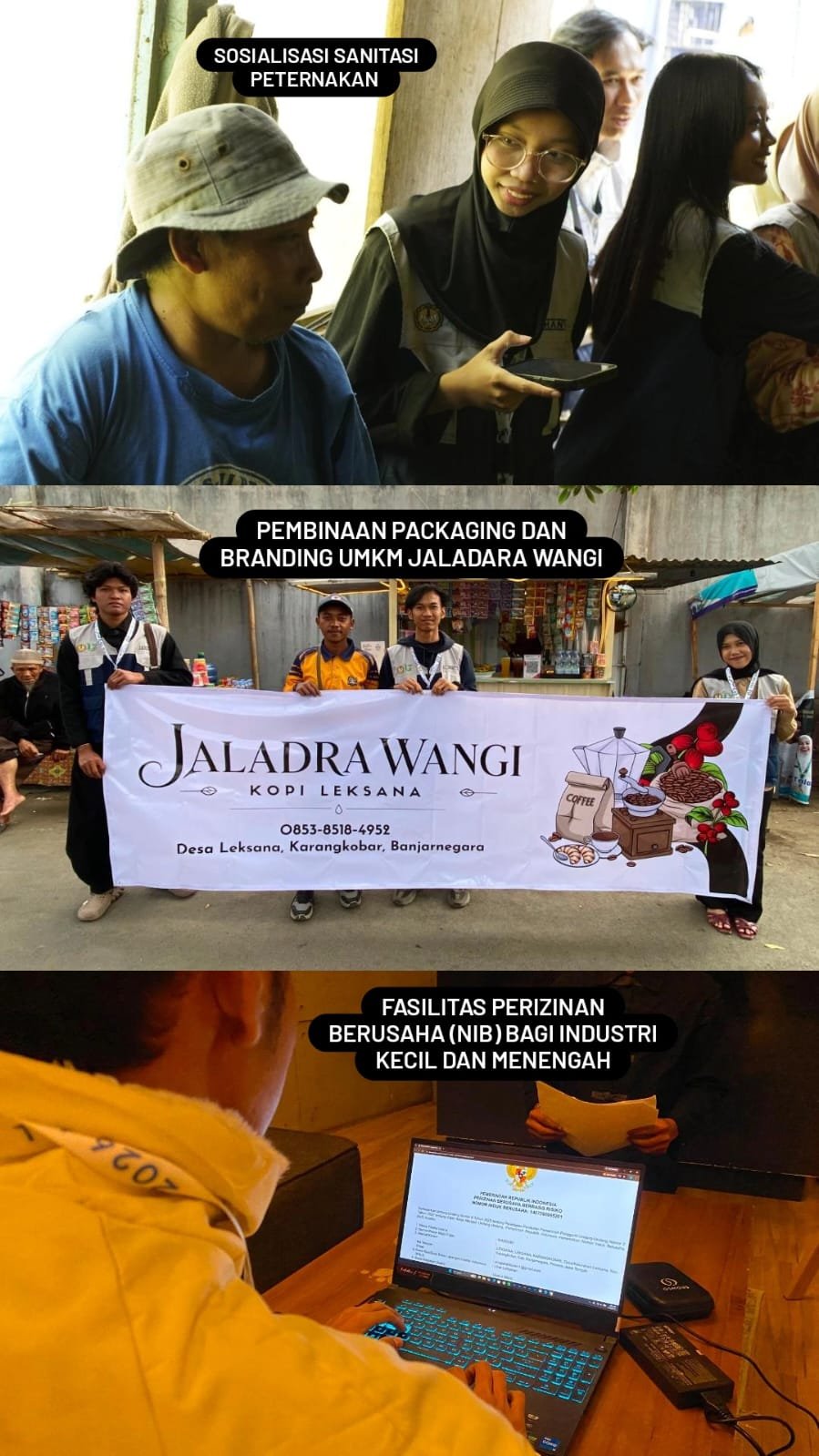 Melaksanakan Program Kerja Sosialisasi Sanitasi Peternakan, Pembinaan Packaging dan Branding Produk UMKM dan Fasilitas Perizinan Berusaha (NIB) Bagi Industri Kecil dan Menengah