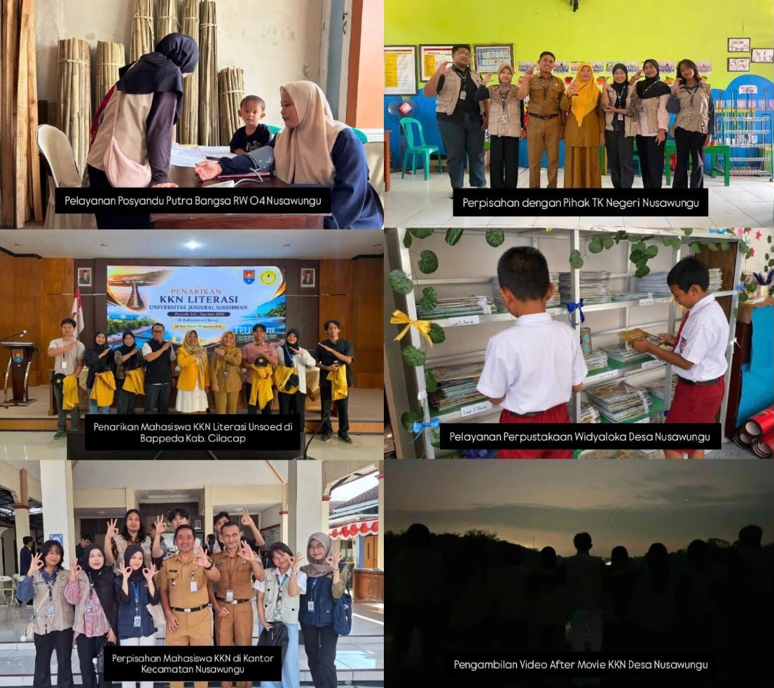 Pelayanan Posyandu, Penarikan Mahasiswa KKN di Bappeda Kab. Cilacap, Perpisahan dengan Pihak Kecamatan, Perpisahan dengan Pihak TK Negeri, Pelayanan Perpustakaan, dan Pengambilan Video After Movie