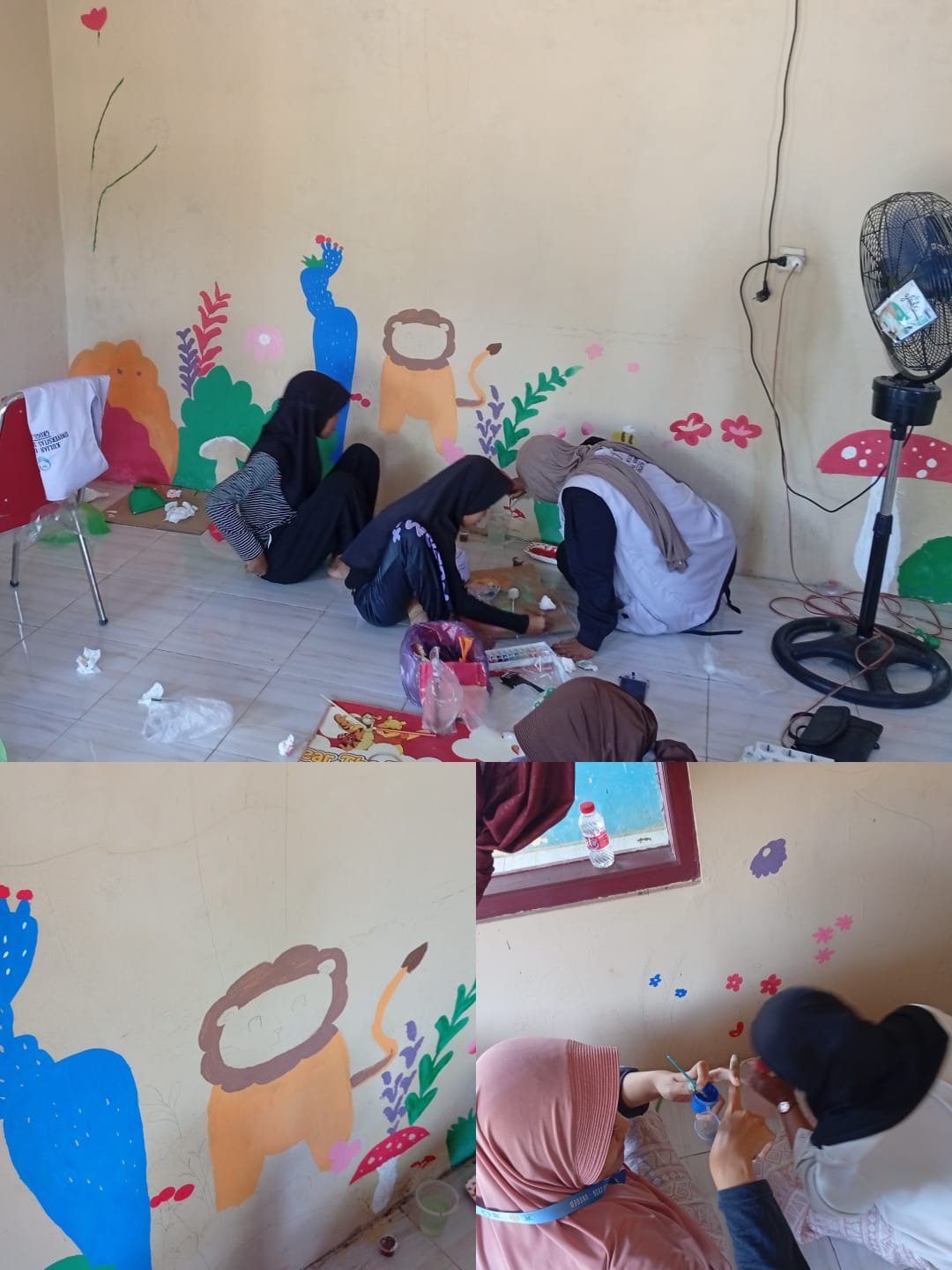 DAY 34 | Ciptakan Suasana Membaca yang Menarik, KKN-L 36 Grugu Hias Perpustakaan Desa Grugu dengan Mural dan Banner